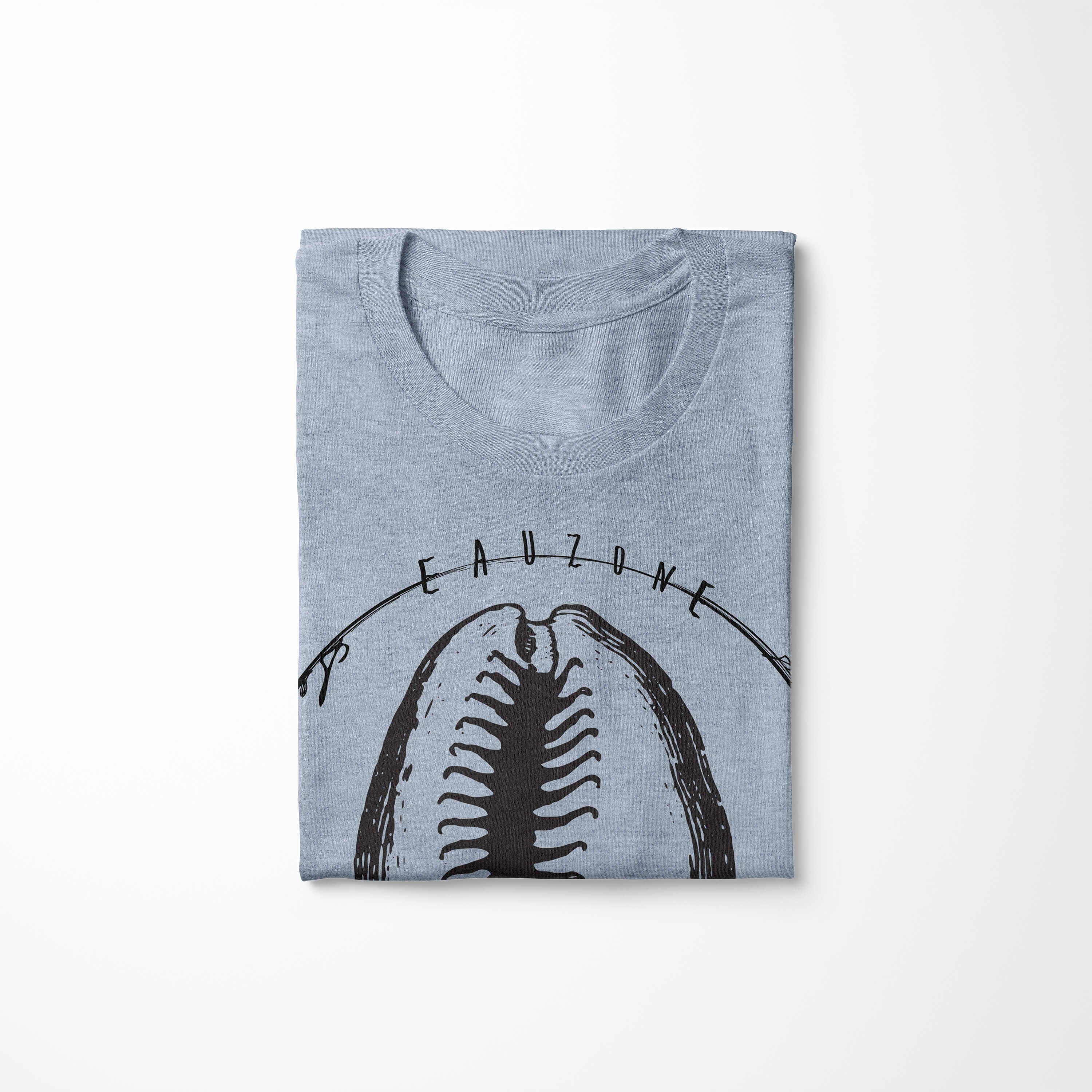 Denim Struktur und Schnitt Creatures, Tiefsee - 018 sportlicher T-Shirt Sea T-Shirt Serie: Sinus / Fische feine Stonewash Sea Art