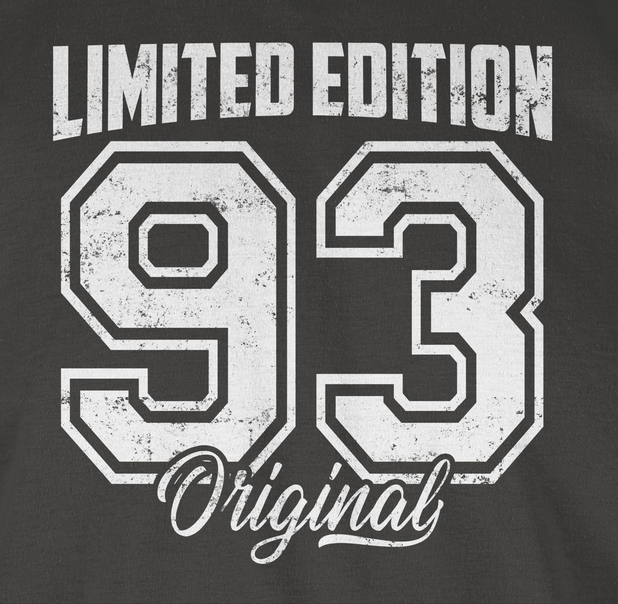 Dreißigster 30. 02 Shirtracer Geburtstag 1993 T-Shirt Original Vintage Edition Weiß Limited Dunkelgrau