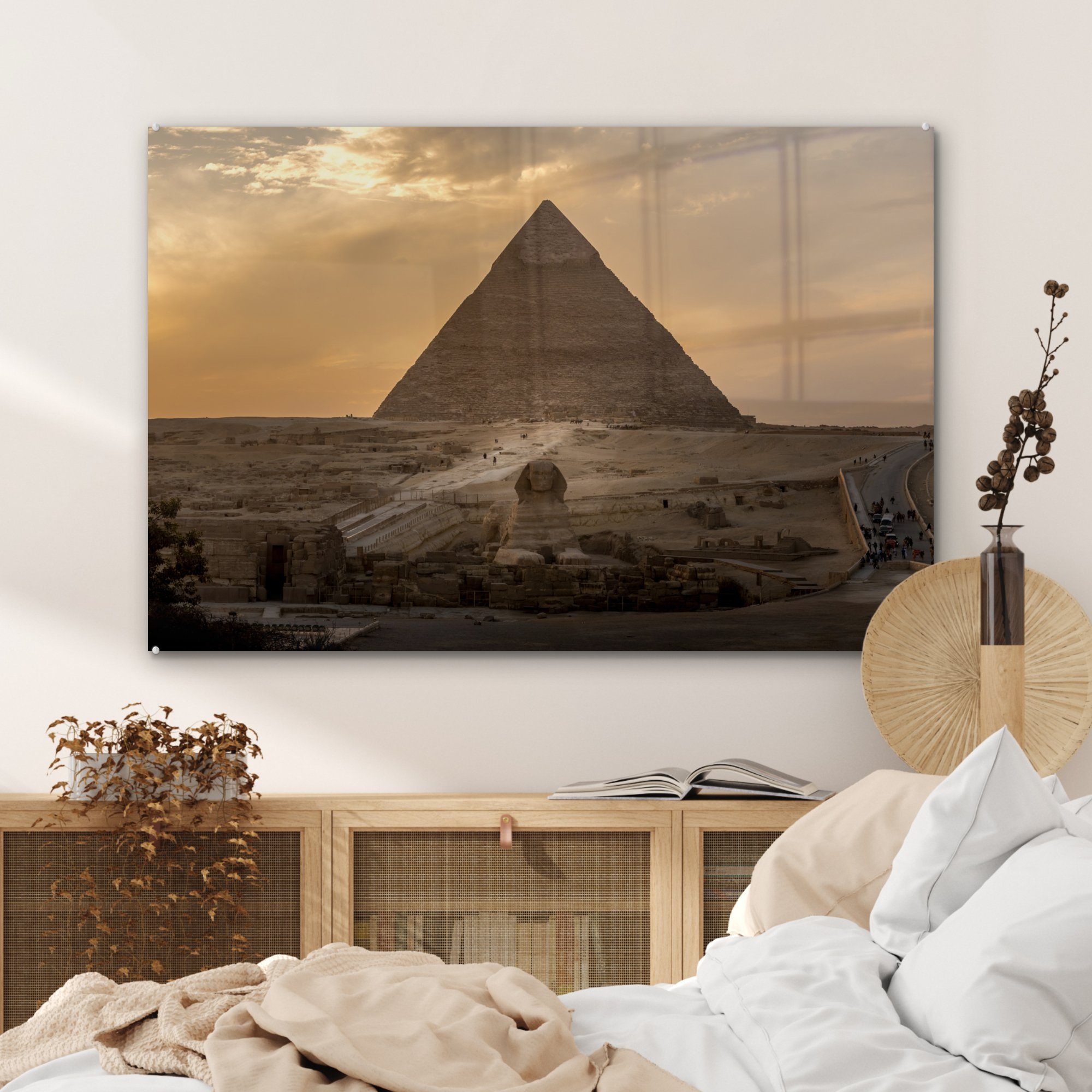 Gizeh vor & MuchoWow Wohnzimmer (1 Chephrenpyramide, Schlafzimmer Sphinx St), Die der Acrylglasbilder Große Acrylglasbild von