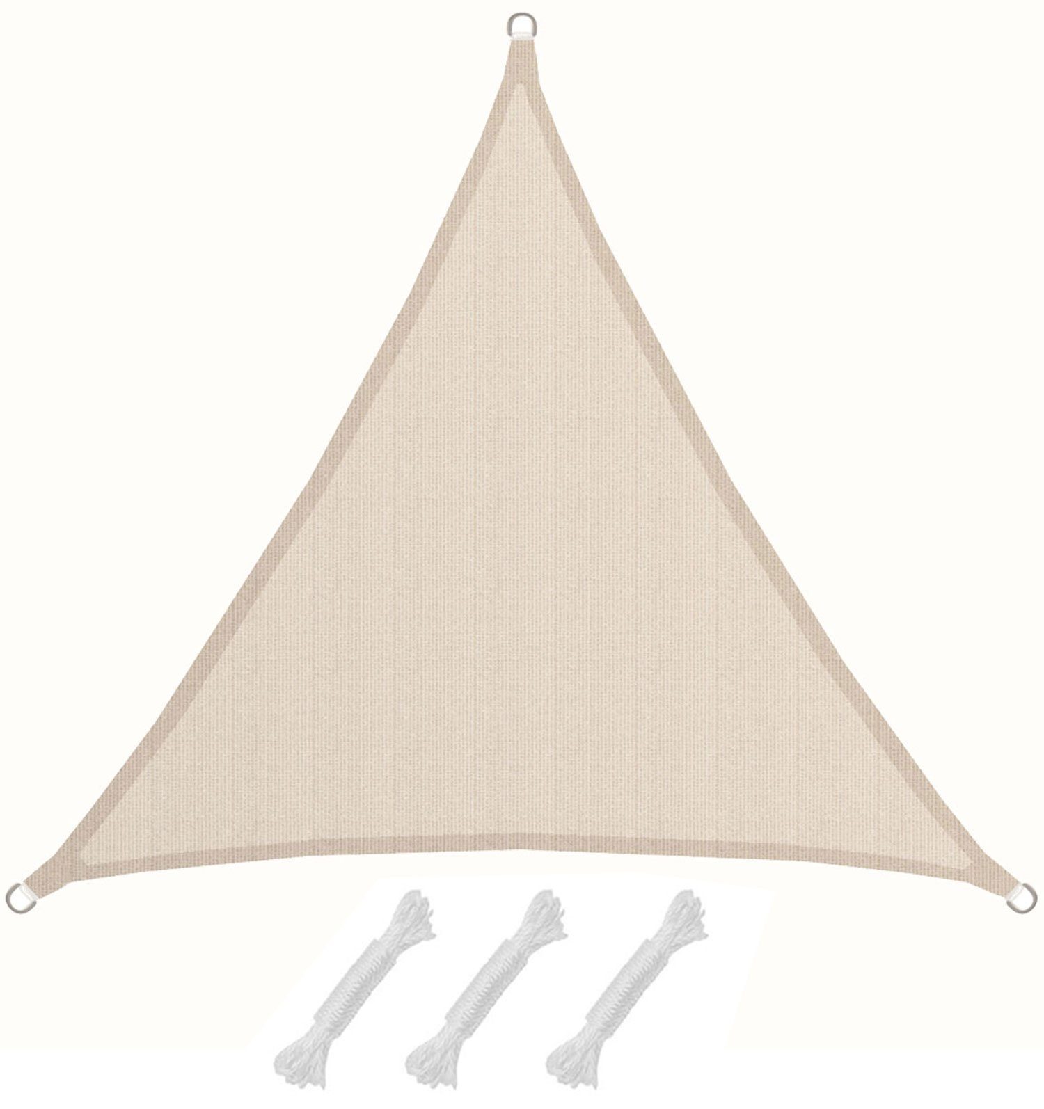 AMANKA Sonnensegel mit UV Schutz - 3 x 3 x 3 m Winddurchlässig - Garten, Terrasse, Balkon, Wasserdurchlässiges HDPE Sonnenschutzsegel - Überdachung Dreieckig