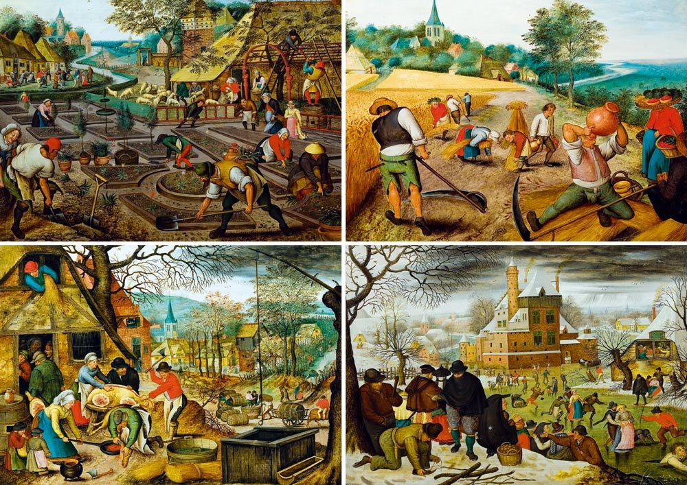 Bluebird Puzzle Puzzle Pieter Brueghel the Younger - The Four Seasons, Puzzleteile