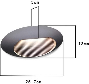 ZMH Außen-Wandleuchte LED Wandlampe Außenlampe Anthrazit Treppenlicht 2.5W 3000K, Nicht Dimmbar, LED fest integriert, Warmweiß, Nicht Dimmbar