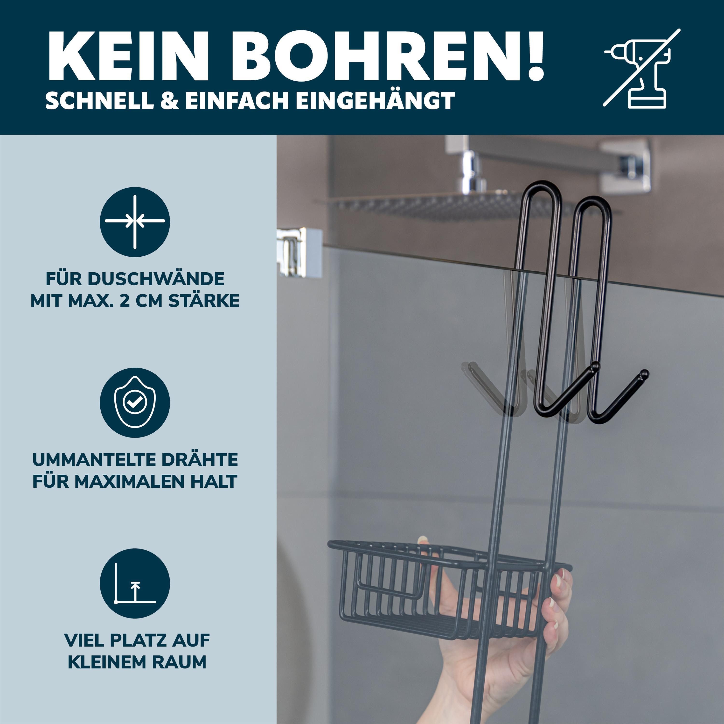 bremermann Duschregal Duschregal, Duschkorb, Badregal zum Einhängen - 2 Körbe - 70 cm