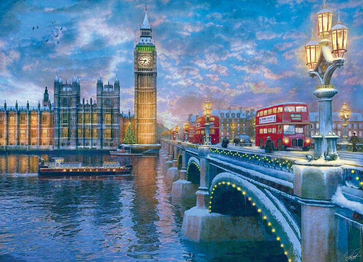 Puzzle 1000 Teile Puzzle - Puzzle - Weihnachtsabend in London, Puzzleteile günstig online kaufen