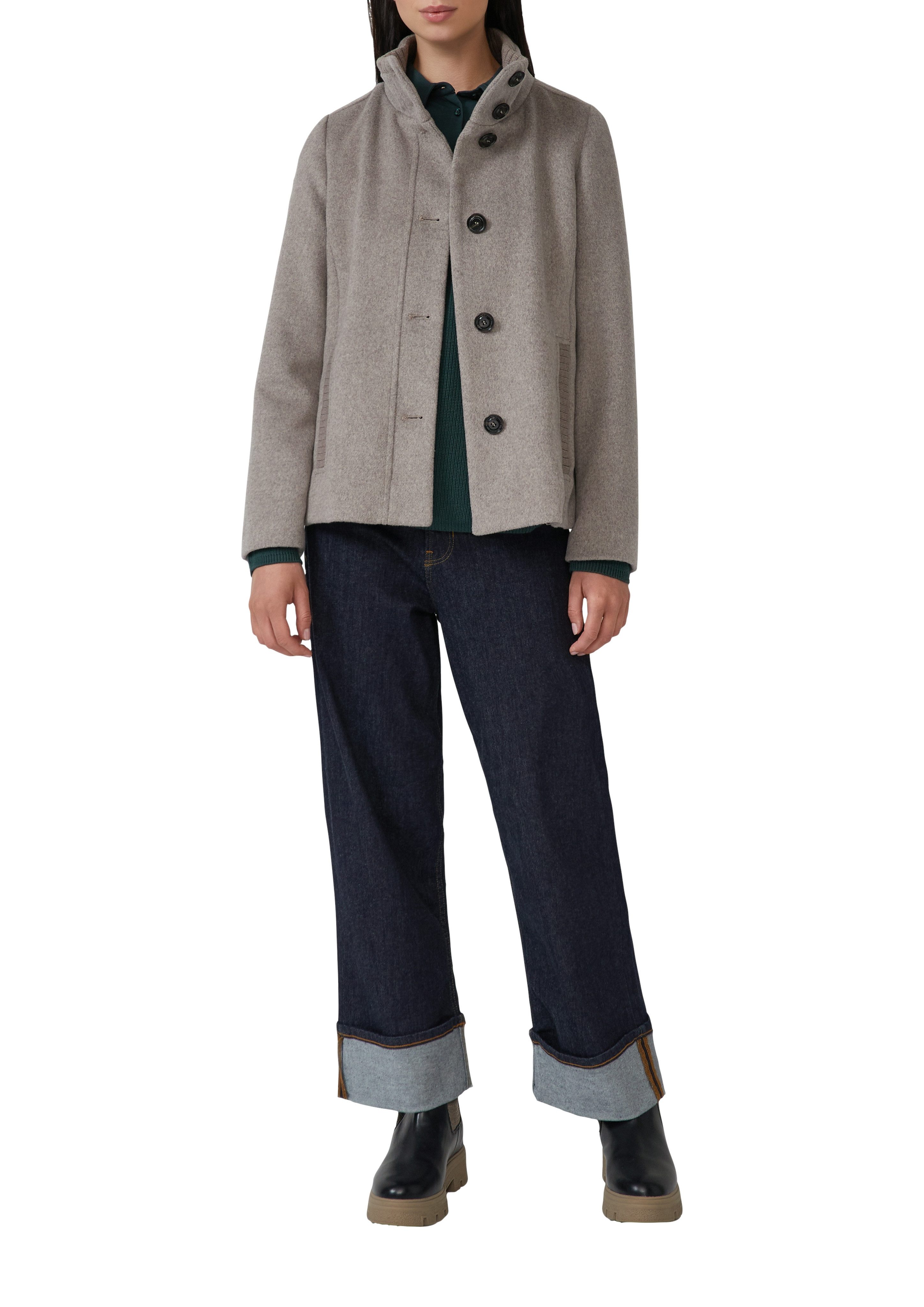 s.Oliver Wolljacke mit Stehkragen und Knopfleiste günstig online kaufen