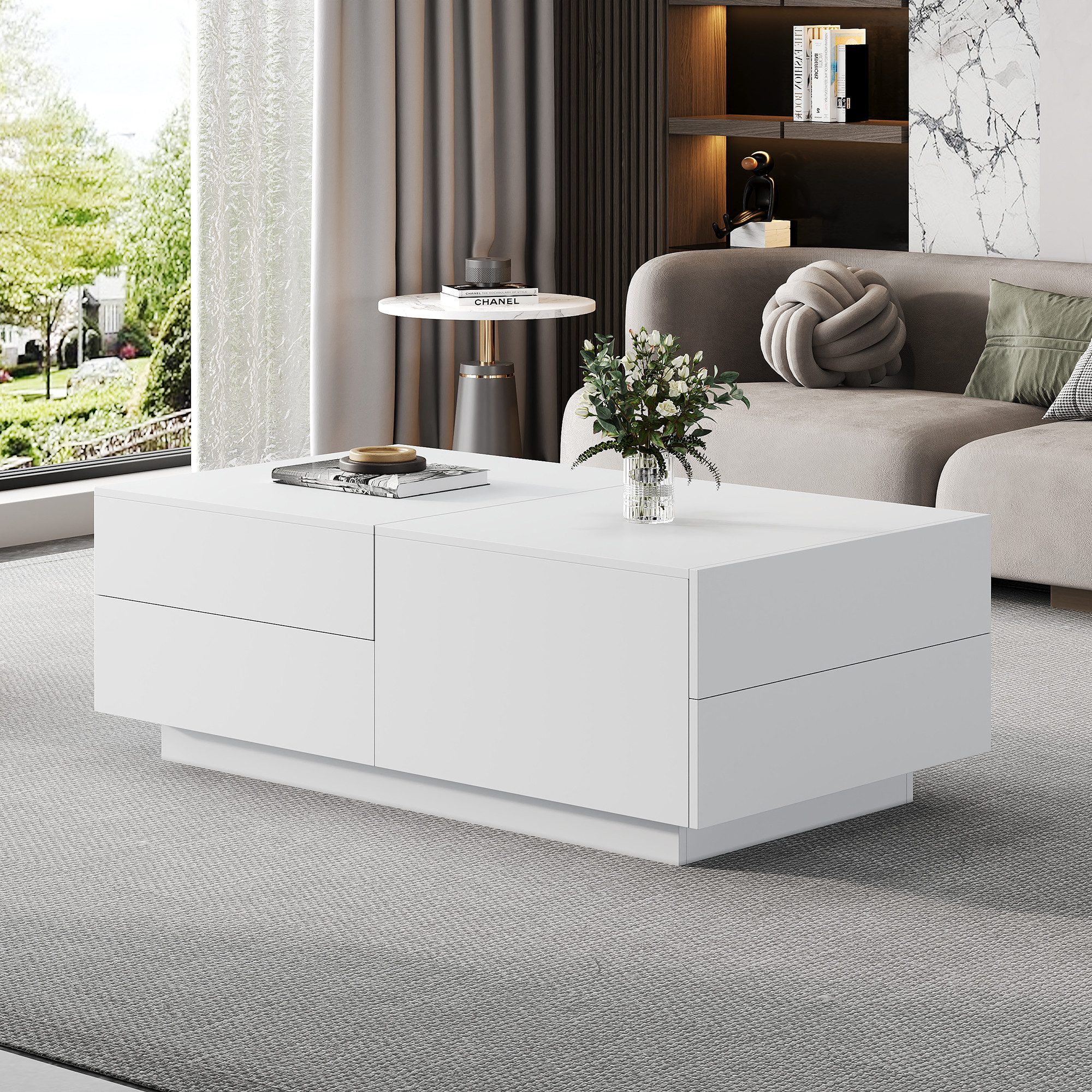 STILVORA Couchtisch mit Schubladen,Wohnzimmertisch Sofatisch mit Tischplatt günstig online kaufen