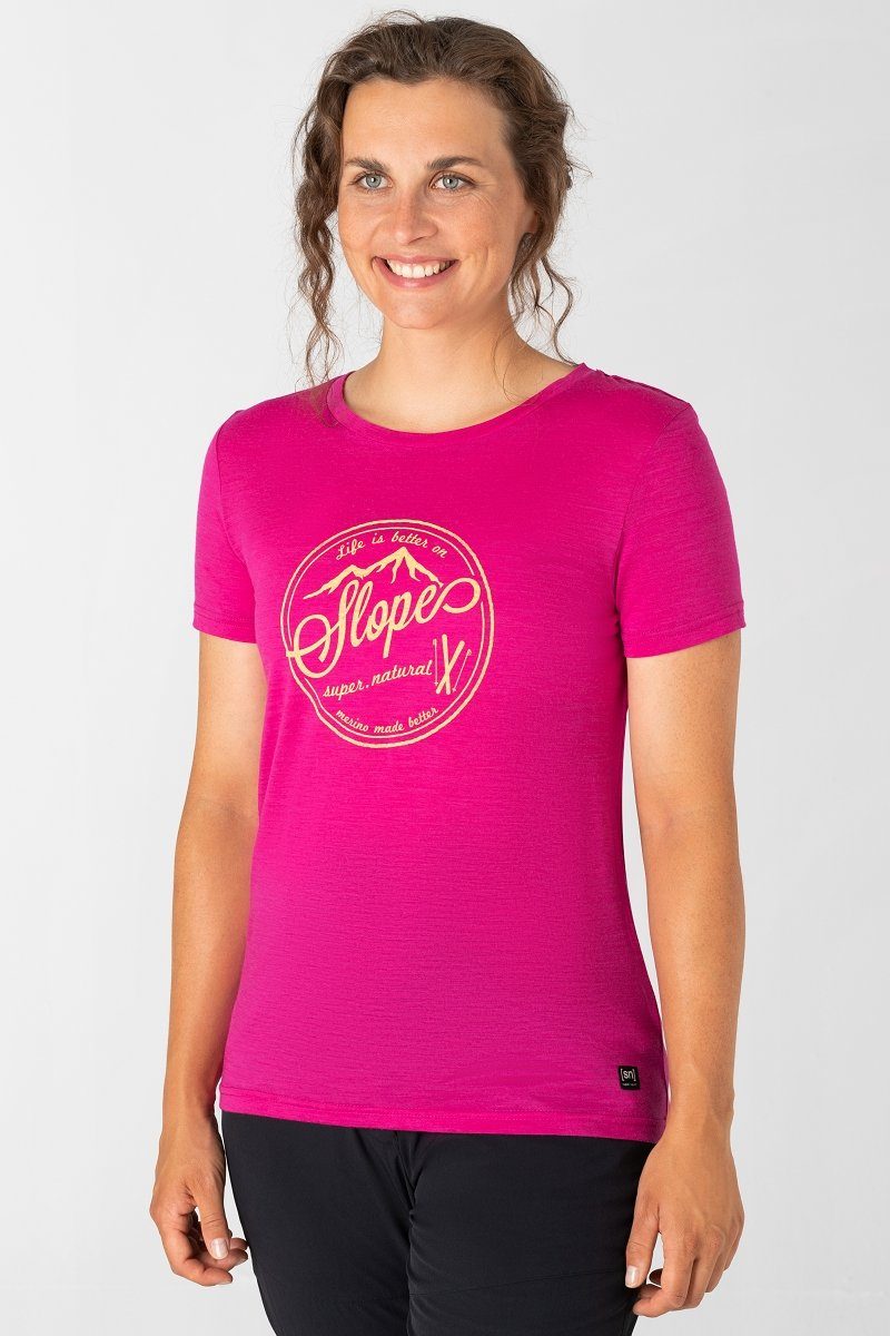 SUPER.NATURAL Print-Shirt Merino T-Shirt W SLOPES günstig online kaufen