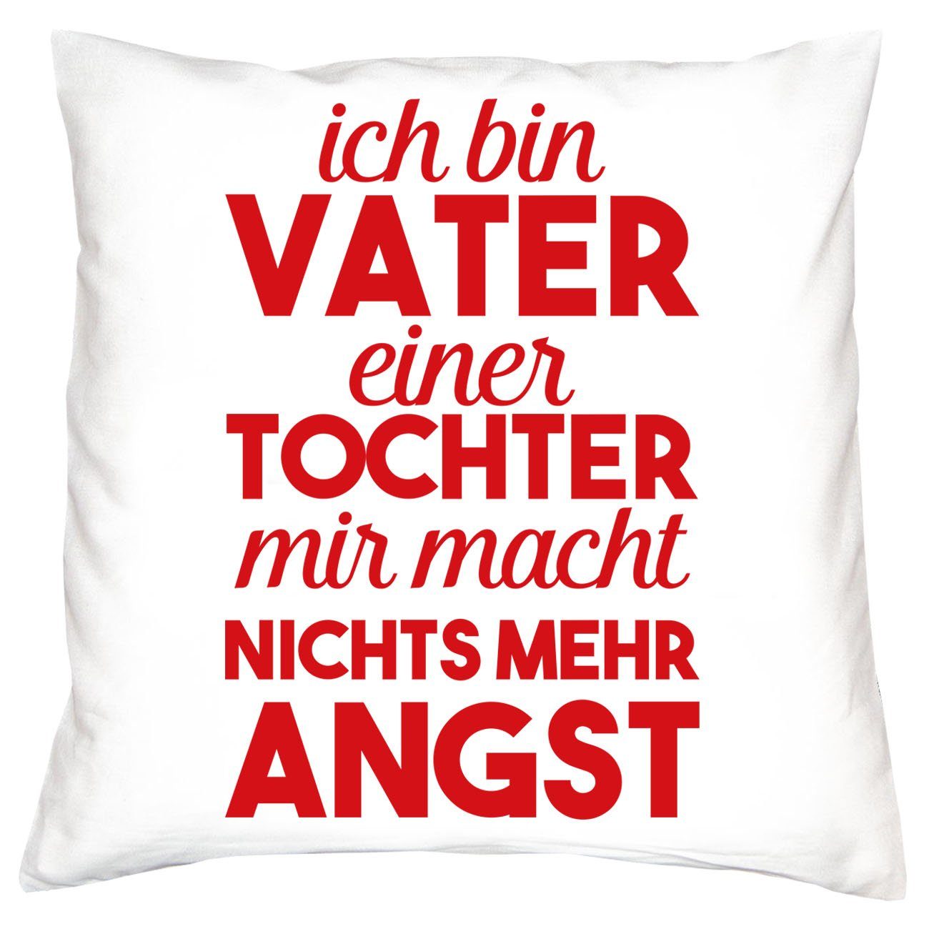 Soreso® Dekokissen Kissen Ich bin Vater einer Tochter & Urkunde für den Weltbesten Papa, Geschenk Geburtstagsgeschenk weiss