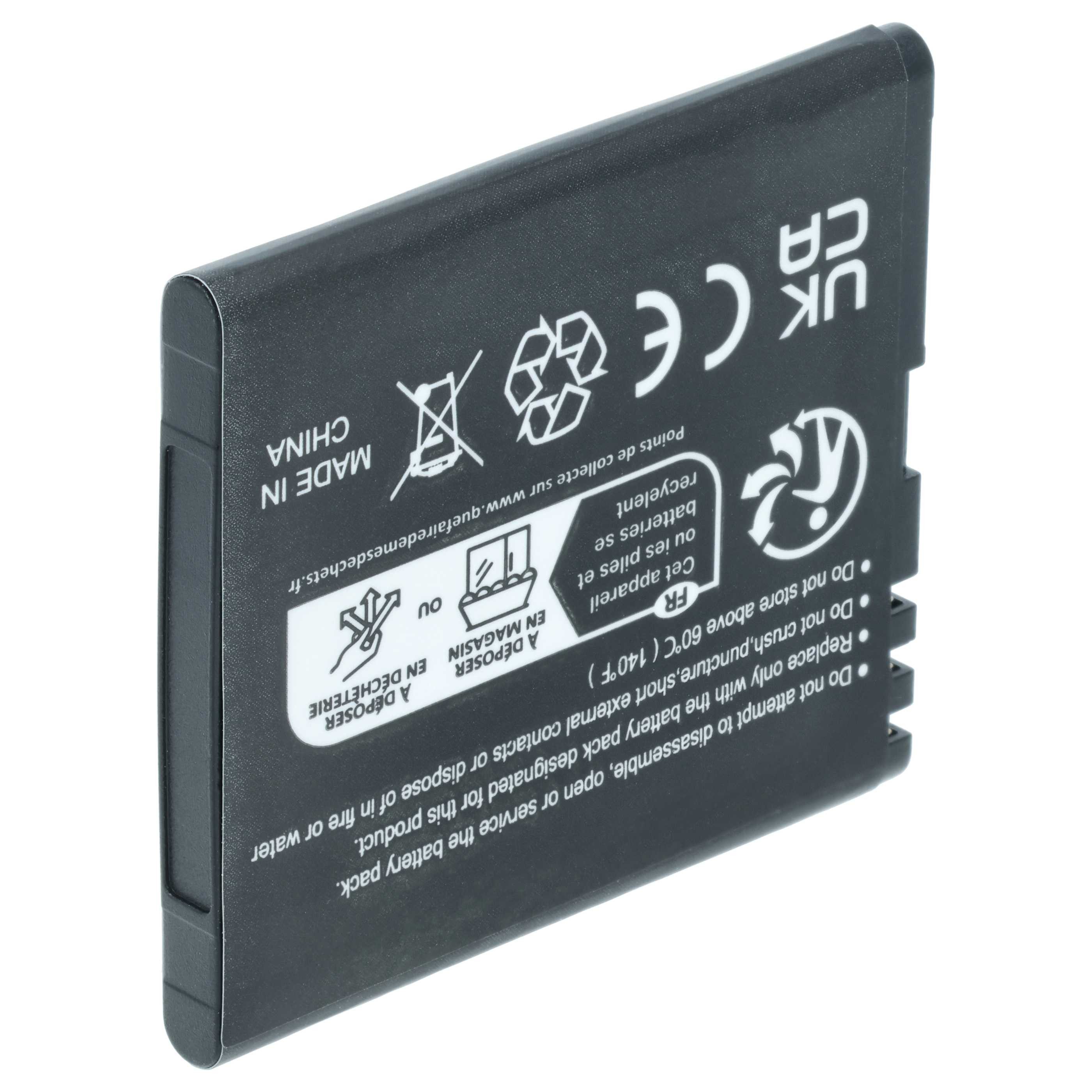 vhbw Akku passend für Bea-fon SL595 Plus, SL595, SL495 Klapphandy / Smartphone-Akku Akku Li-Ion 600 mAh (3,7 V, 1 St), Leistungsfähiger Austausch-Akku für Telefon, Smartphone