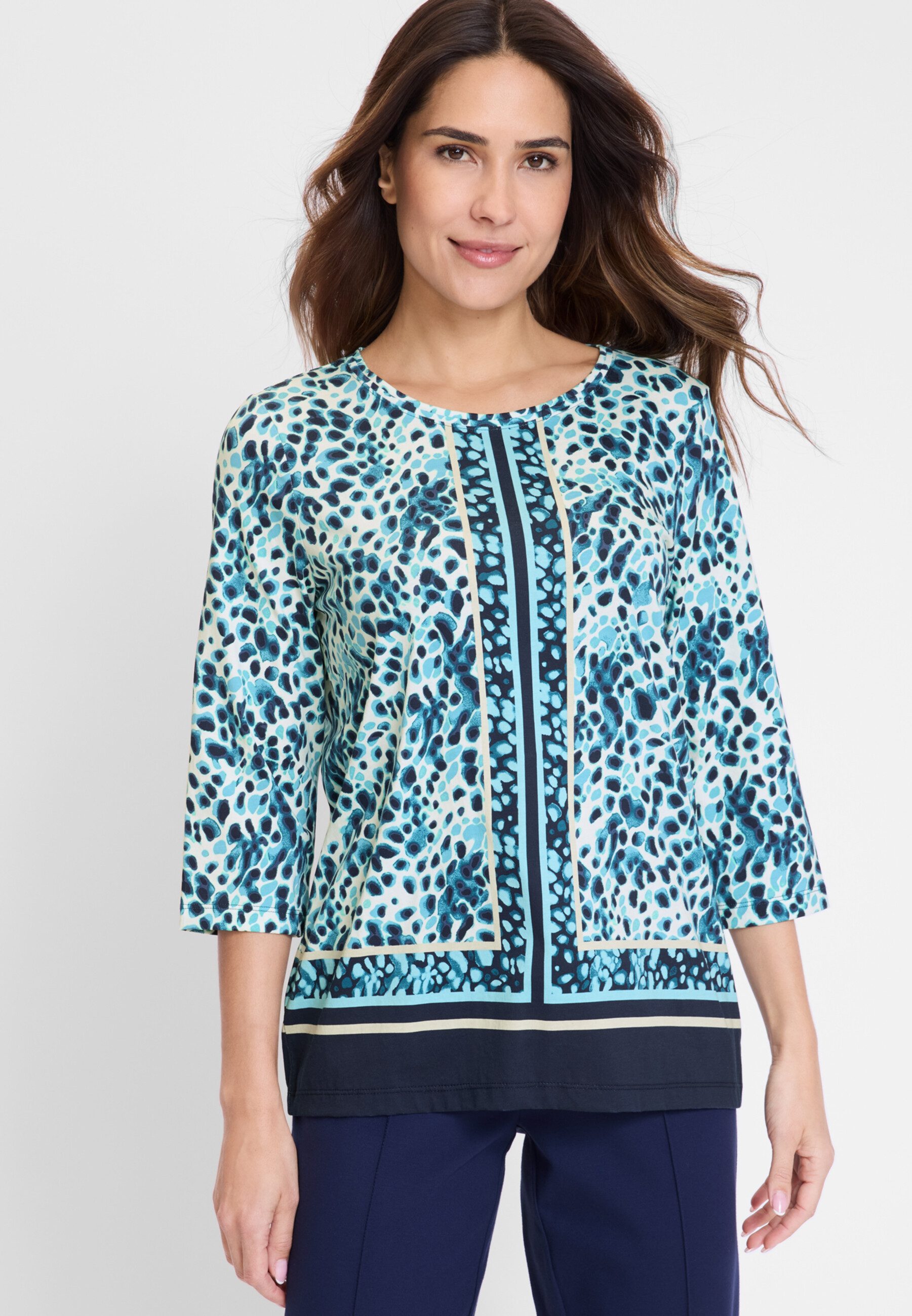 Olsen T-Shirt Shirt mit Panneaux-Print