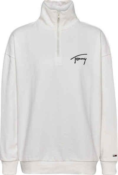 Tommy Jeans Sweatshirt »TJW OVRSZD SIGNATURE QUARTER ZIP« mit Tommy Jeans Logo-Stickerei am Ärmel