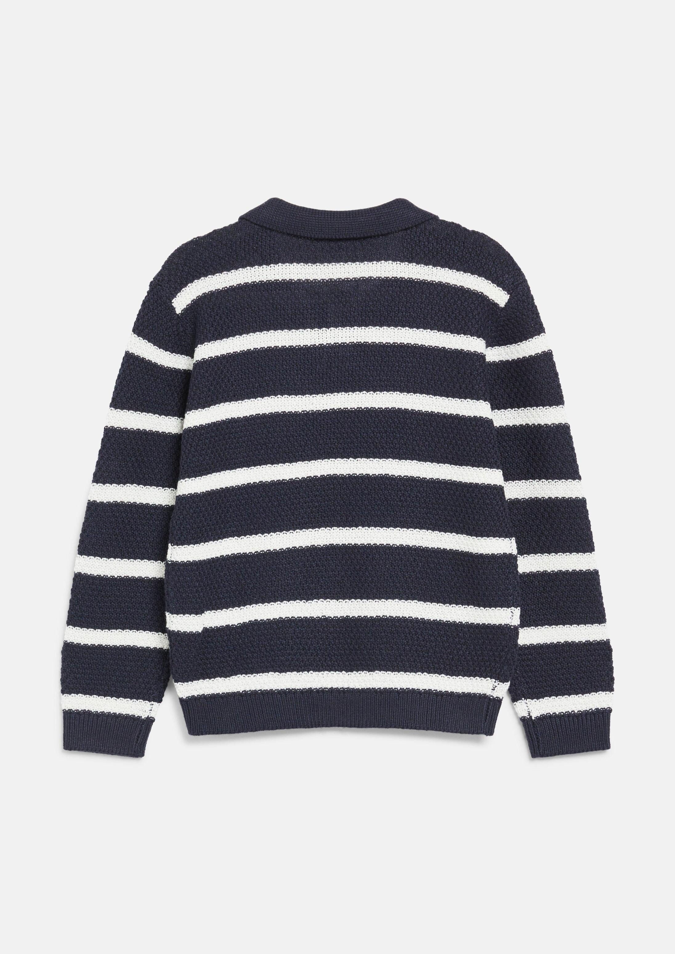 s.Oliver Longpullover Strickpullover Strickpolo mit Strukturmuster