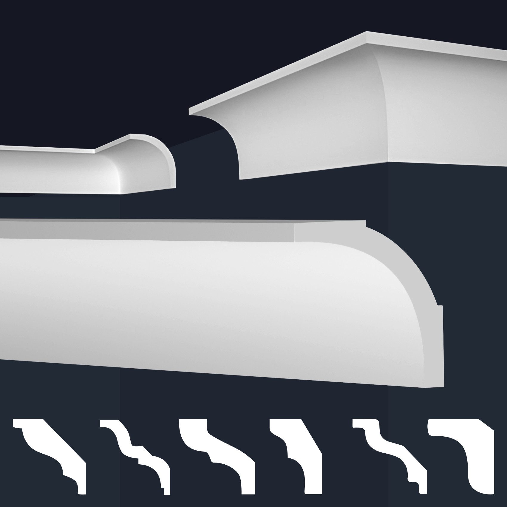 marbet design Stuckleiste E-13, 50 Meter / 25 Leisten, XPS Styropor weiß - günstig online kaufen