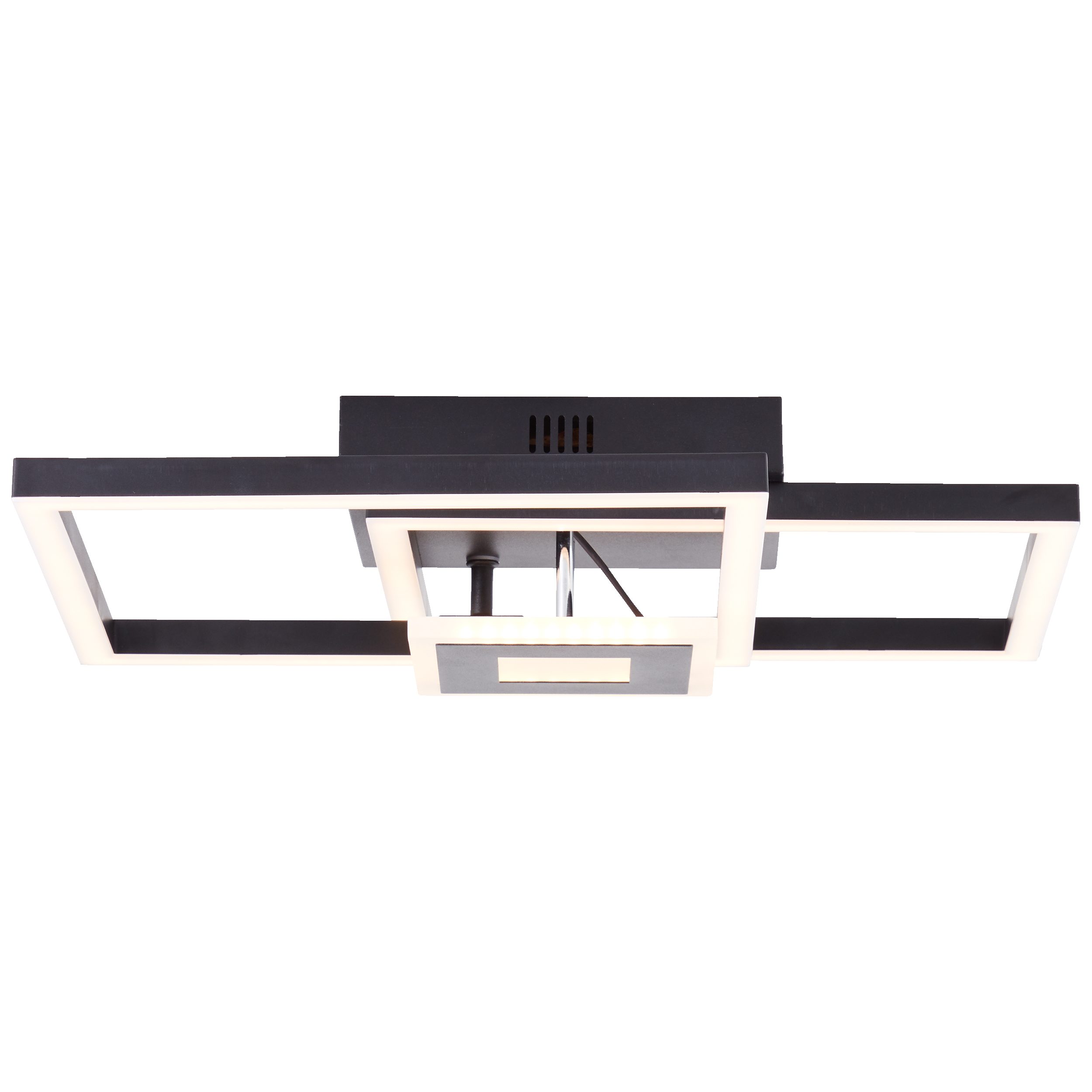Lightbox Deckenleuchte, LED fest integriert, Warmweiß, LED Deckenlampe, 40 x 40 cm, 22 W, 2900 lm, 3000K, schwenkbar, schwarz