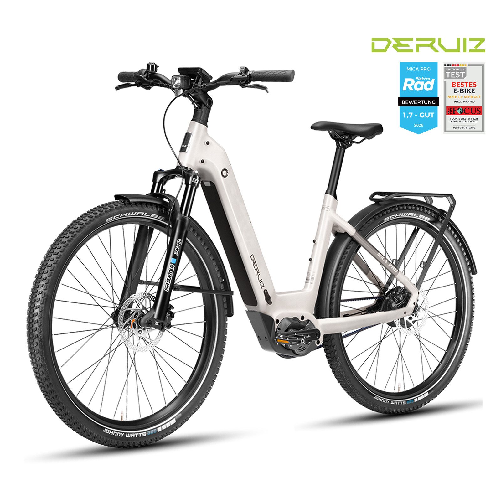 DERUIZ E-Bike Mountainbike 29 Zoll Mica Pro, 48 cm Rahmen, 110 Nm, bis zu 180 km, Nabenschaltung, Mittelmotor, 720 Wh, (Trittfrequenz- und Drehmomentsensor, Lockout-Federgabel, Tiefeinsteiger), Gates CDX, 120-Lux-Licht, App-Navigation, 6 Fahrmodi