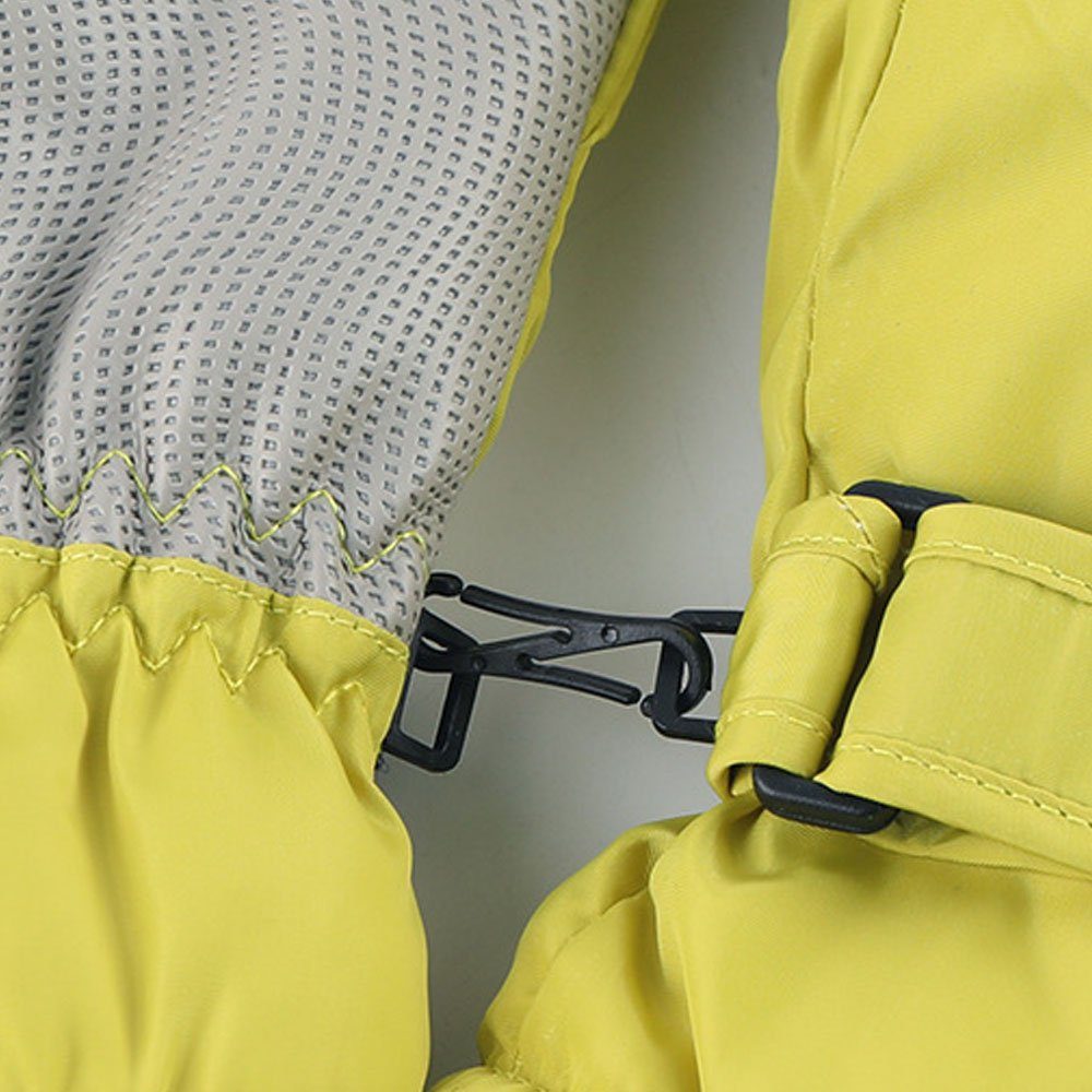 LAKKEC Skihandschuhe für Frauen verdickte warme Outdoor-Handschuhe und Männer Gepolsterte Gelb Grau Männer Damen