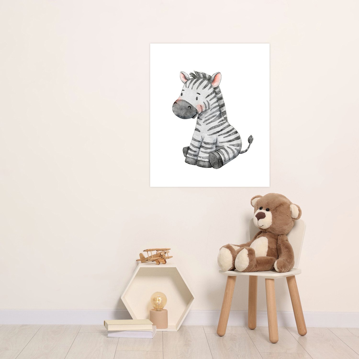 Bild mit Rahmen oder Poster, Zebra