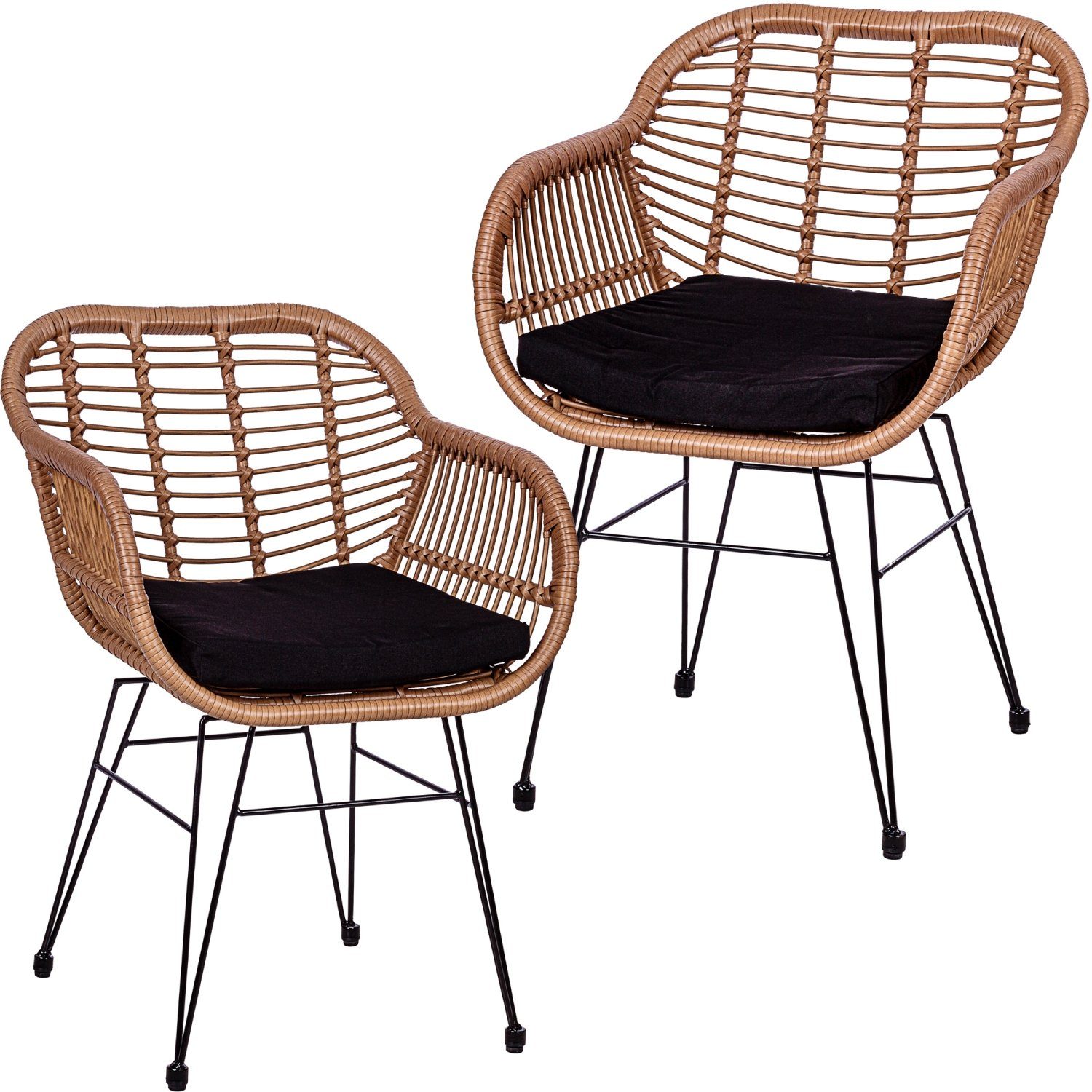 STILISTA Balkonset Balkonset Gartensessel Terrassenstuhl Rattanstuhl, günstig online kaufen