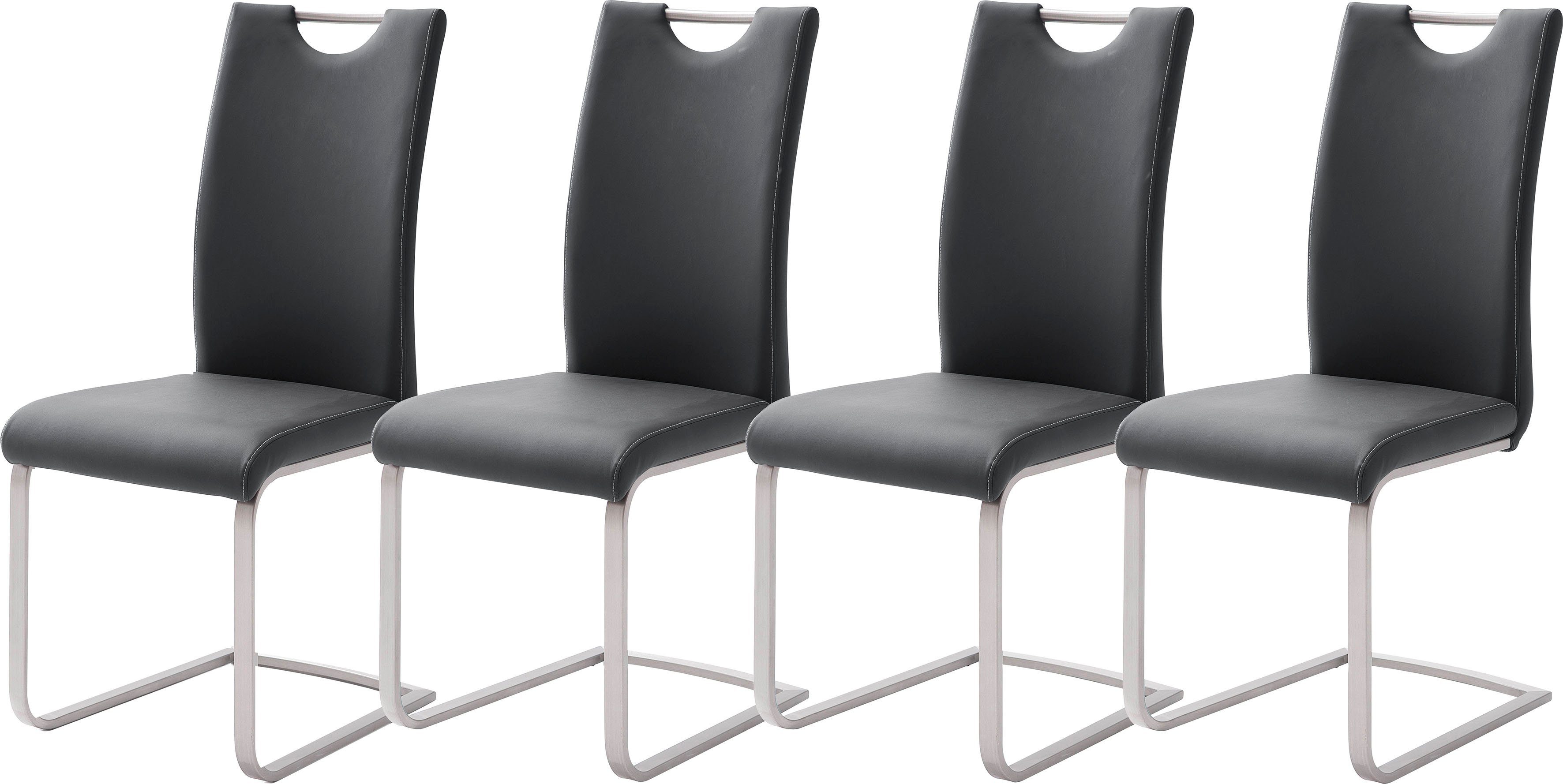 bis Paulo schwarz furniture 4 | kg 120 MCA schwarz Stuhl belastbar (Set, Freischwinger St),