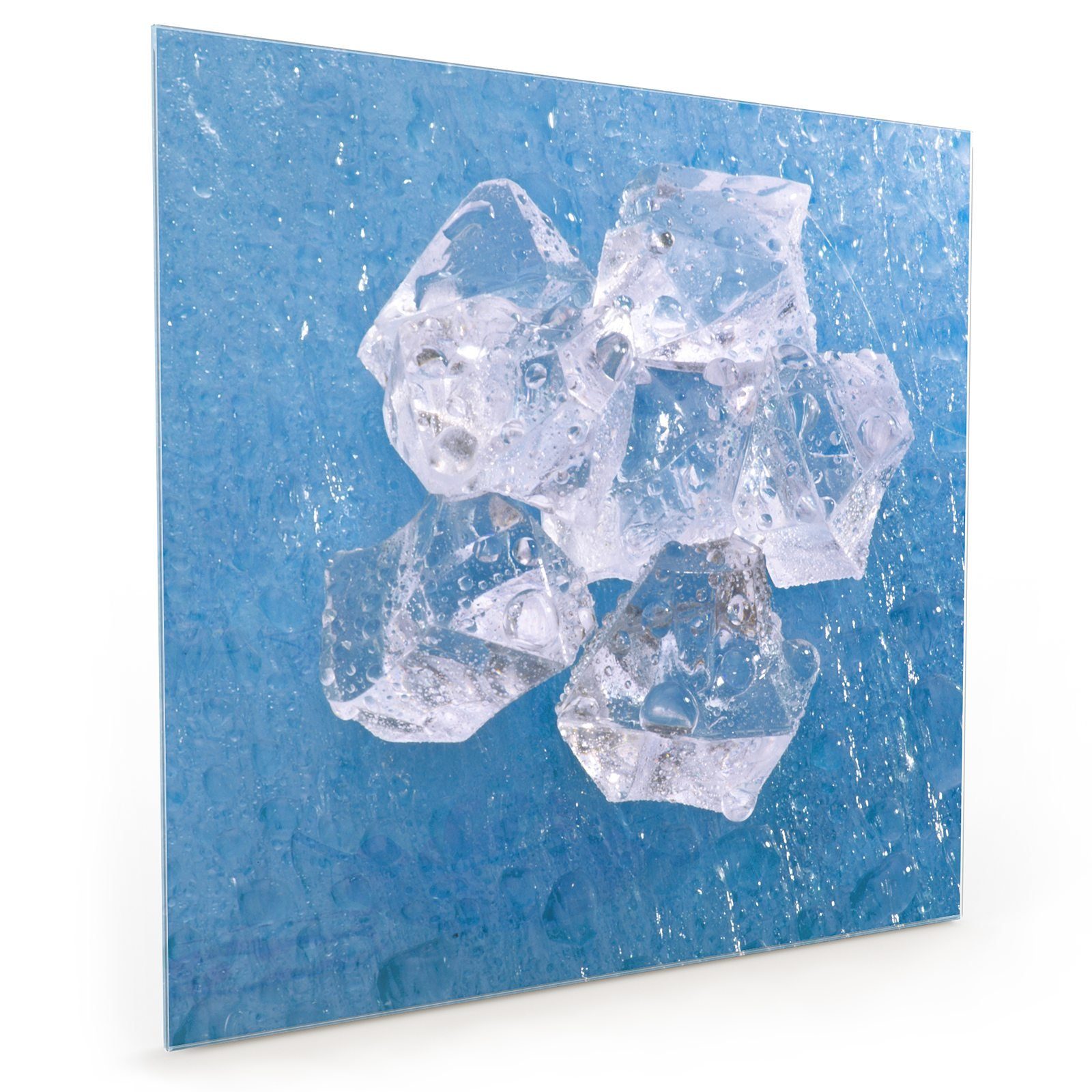 Primedeco Küchenrückwand Spritzschutz Glas Verschiedene Eiswürfel