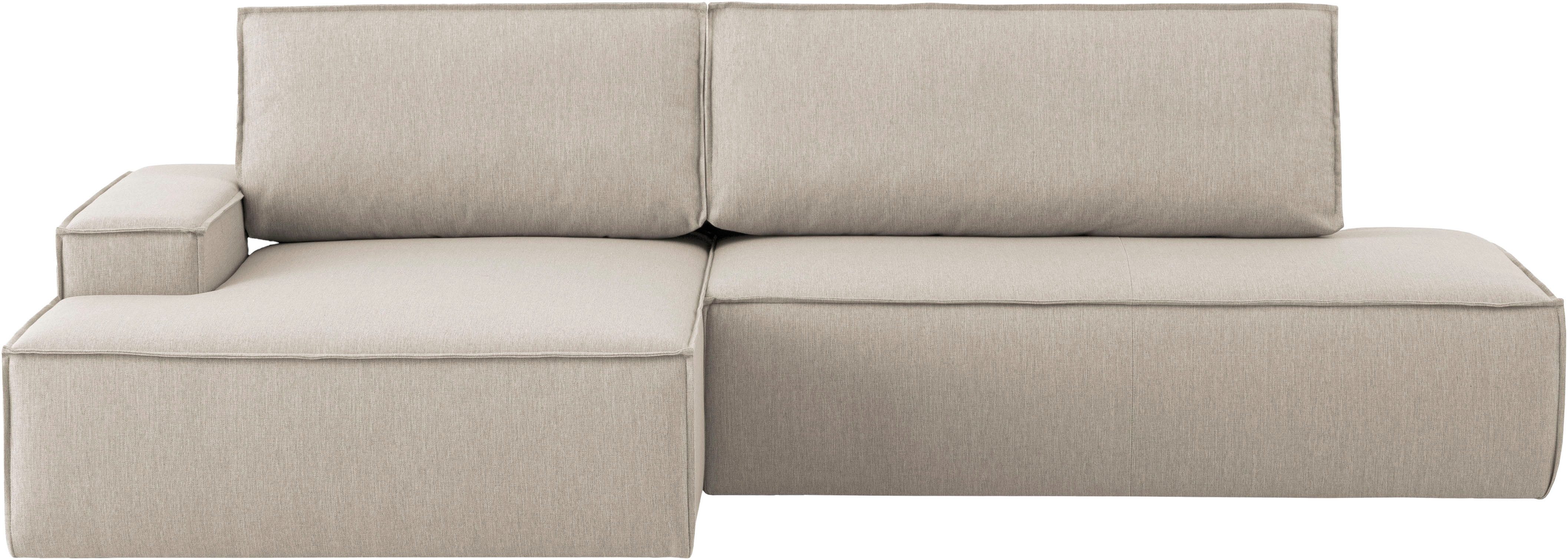 OTTO home Ecksofa SHERWOOD Leinenoptik Schlafsofa in L-Form offen (275cm), Schlaffunktion und Bettkasten, Kedernaht, hoher Sitz- & Liegekomfort – Bild 5 von 5