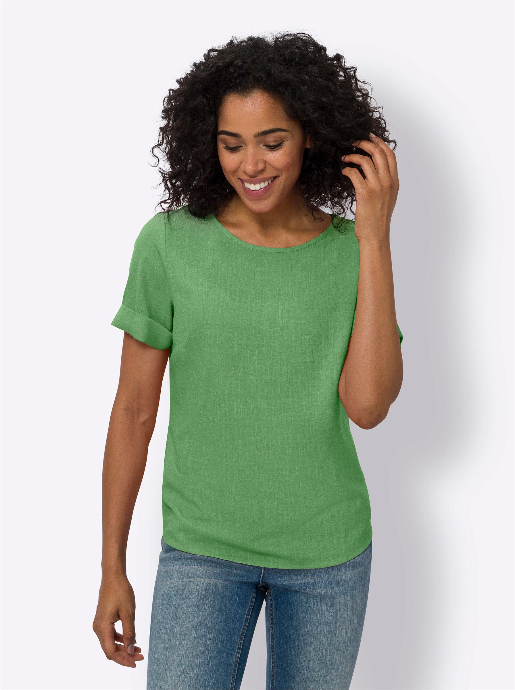 Sieh an! Klassische Bluse Schlupfbluse Kurzarm