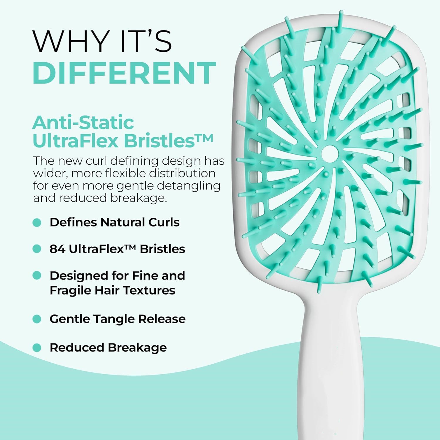 ibettertec Haarbürsten-Set Heat UNbrush!! UNbrush Plus Entwirrbürste für sanftes und effektives, Entwirren bei nassen oder trockenen zerbrechlichen Haartypen – 84 UltraFlex-Borsten, ultraleichte, antistatische, belüftete