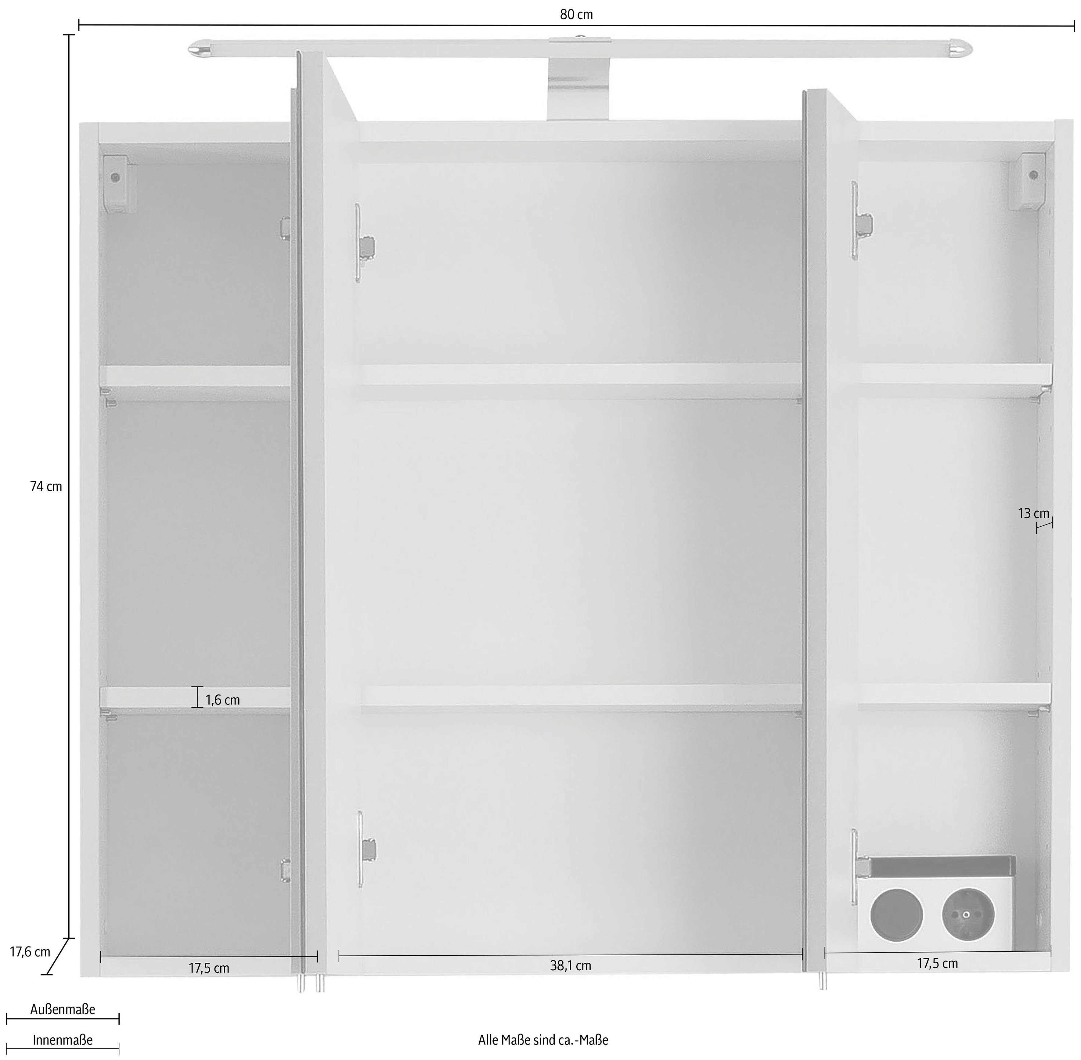 weiß Spiegelschrank OPTIFIT Bern | weiß