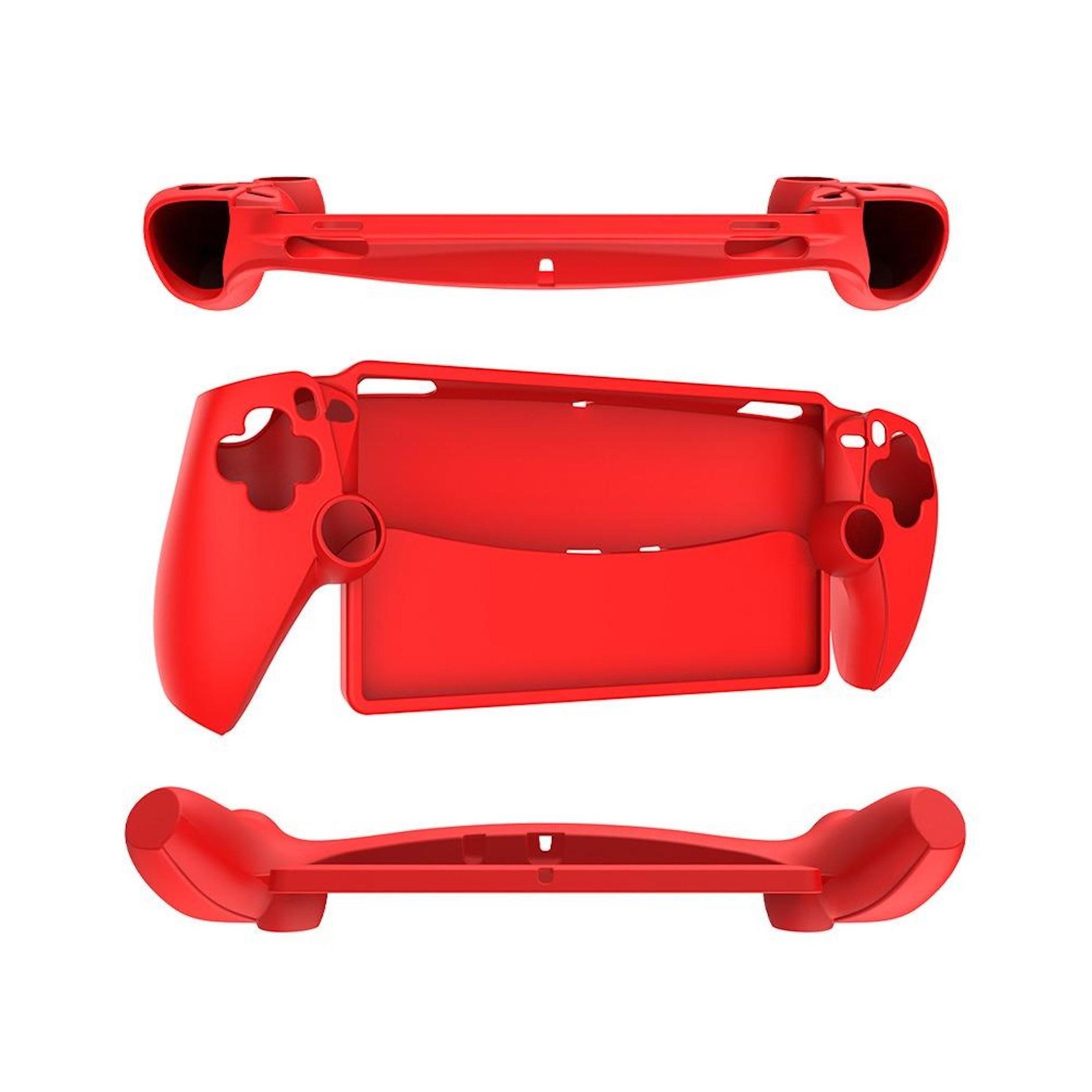 Wigento Handyhülle Für Sony PS5 Silikon Schutzcover Konsole Anti-Rutsch Hülle Rot, Rutschfest, Flexibel, Schützend