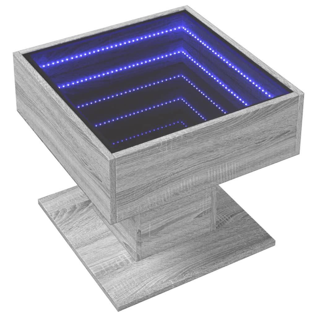 vidaXL Couchtisch LED-Couchtisch Grau Sonoma 50x50x45 günstig online kaufen