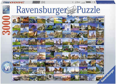 Ravensburger Puzzle 99 Beautiful Places in Europe, 3000 Puzzleteile, Made in Germany, FSC® - schützt Wald - weltweit