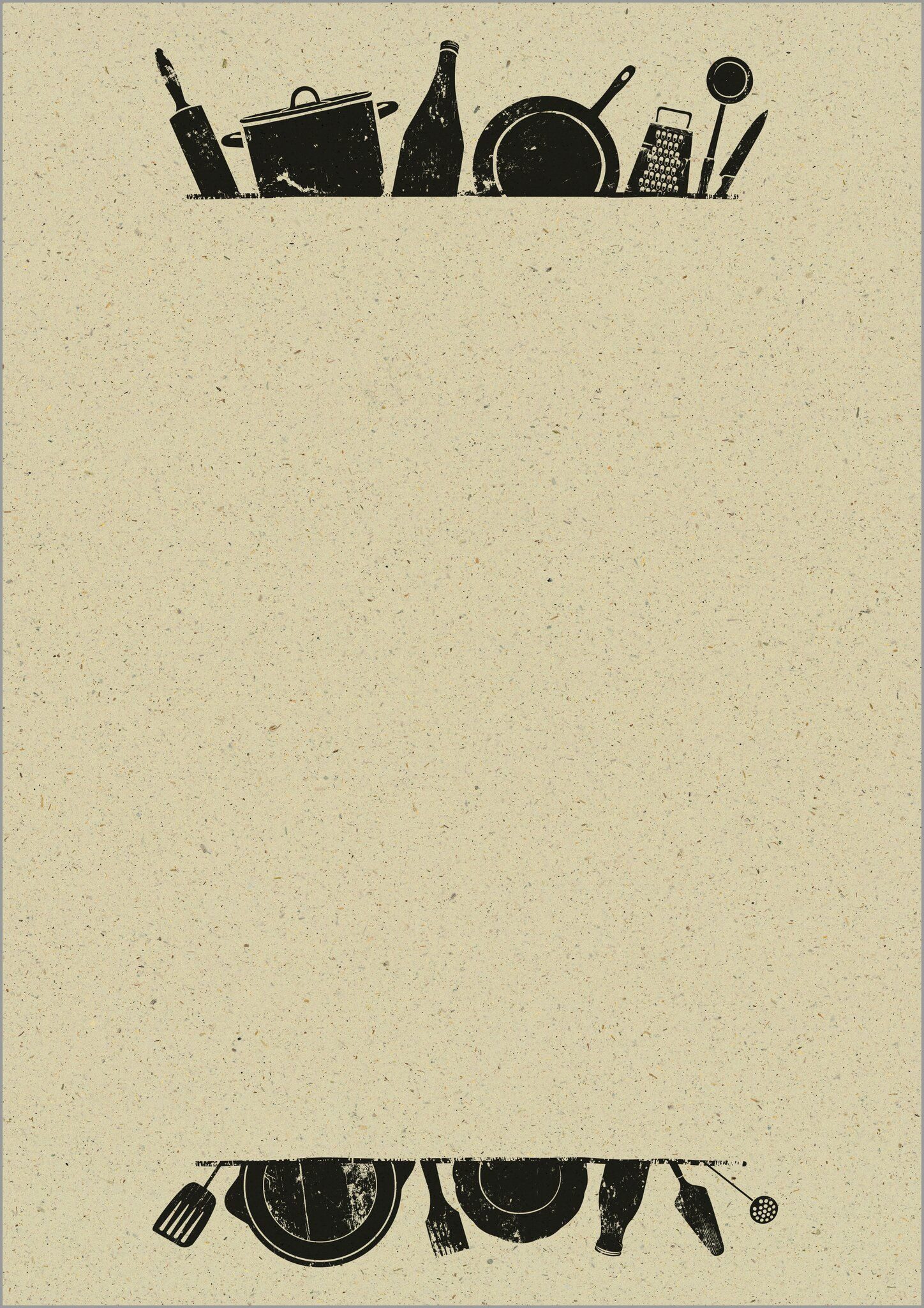Sigel Motivpapier SIGEL DP617 Motiv-Papier - Kochutensilien - beige/schwarz - 100 g/m² -