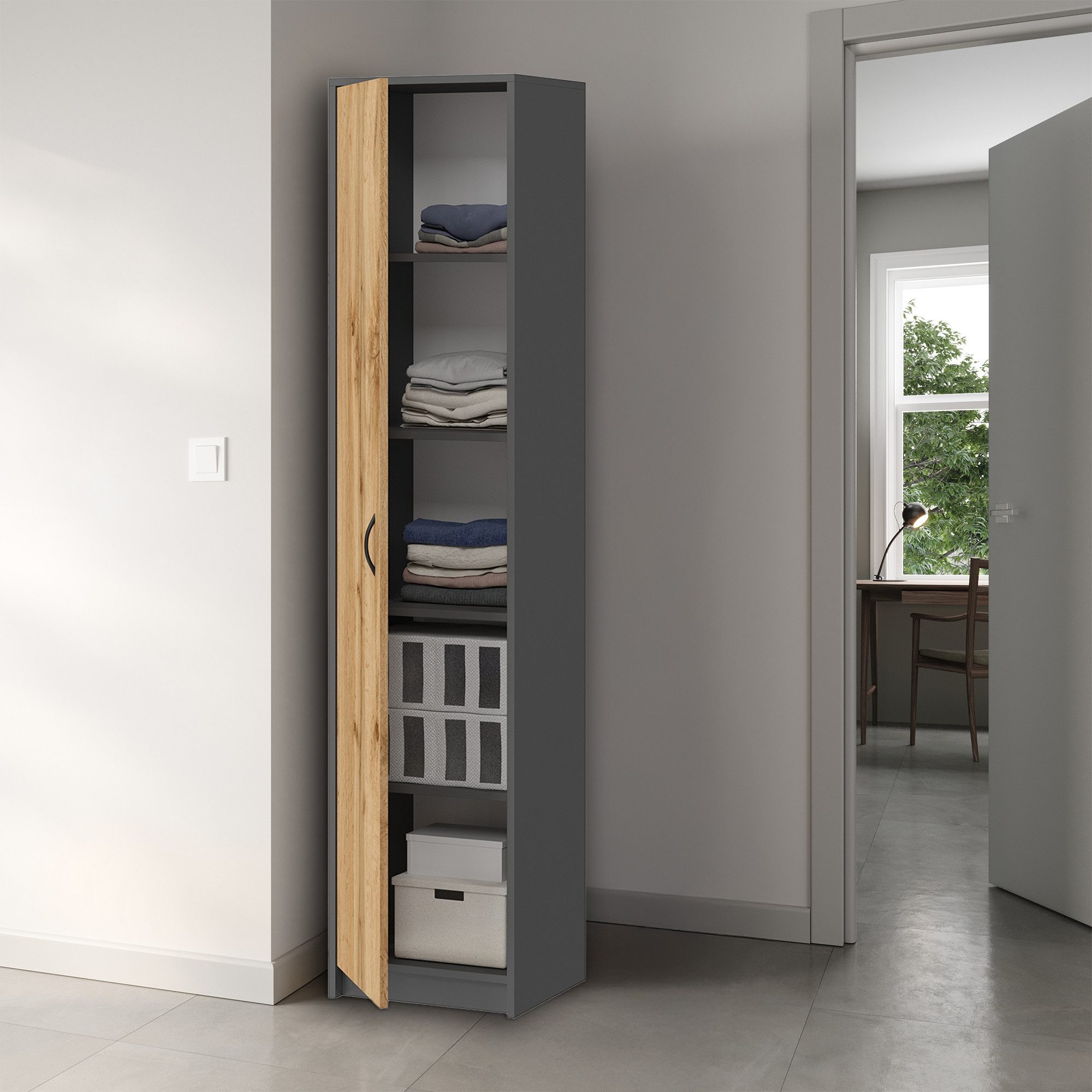 Home Collective Aktenschrank Bücherregal Kleiderschrank Regal 40cm breit 18 günstig online kaufen