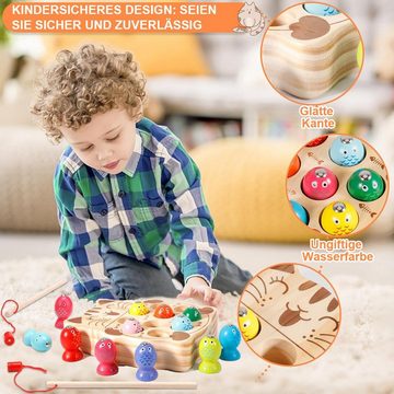 yozhiqu Spiel, Kinderspiele, Montessori-Spiele, hölzernes Angelspielzeug, magnetische, für Jungen und Mädchen, magnetische Angelspiele, Spiele-Geschenke