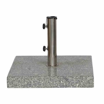 Schirmständer-Platte Granit, Gartentrends, in silber, Edelstahl, Granit - 50x6,8x50cm (BxHxT)