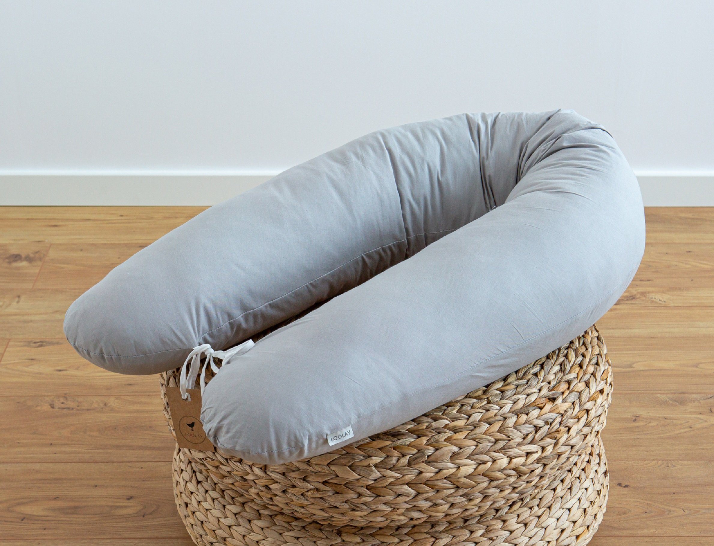 Loolay Stillkissen Baumwolle M/L o L/XL Schwangerschaftskissen Seitenschläferkissen Bezug, WEICH Füllung + 100% BIO-Baumwolle Kissenbezug, 170 oder 190 cm Still – Bild 3 von 5