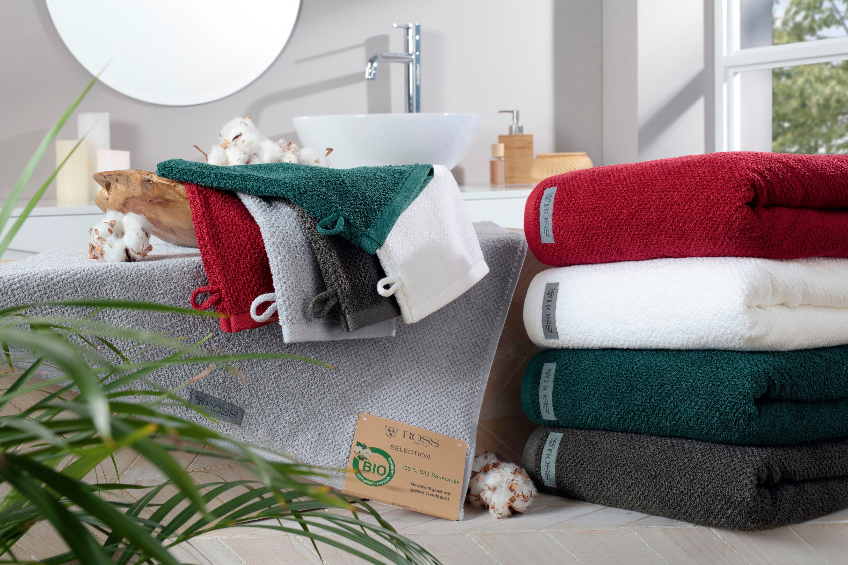 ROSS Waschhandschuh SELECTION, (6-St), 100 % Bio-Baumwolle