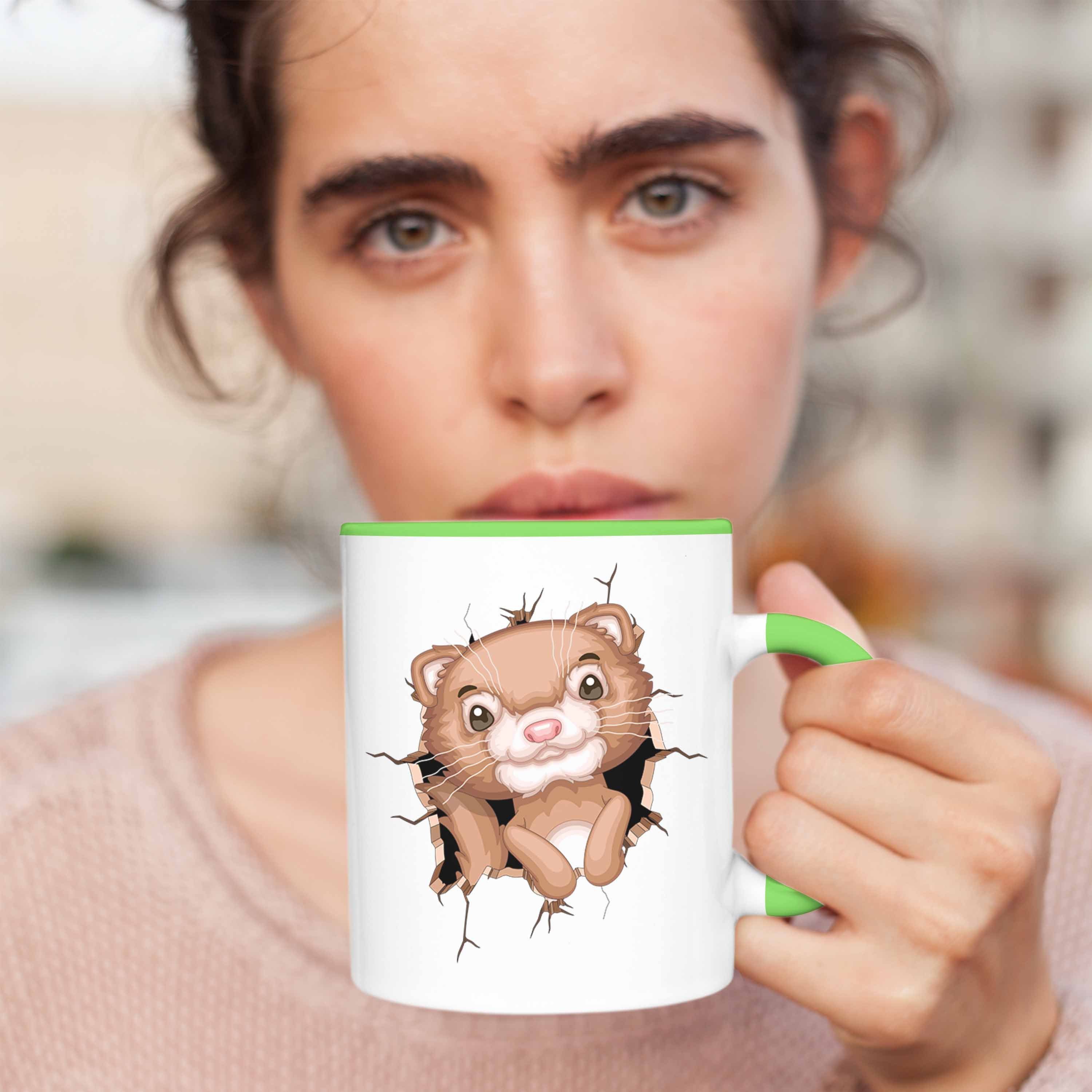 Lustige Grün Grafik Tasse Trendation Otter Tasse Otter-Liebha 3D Kaffee-Becher Geschenkdidee