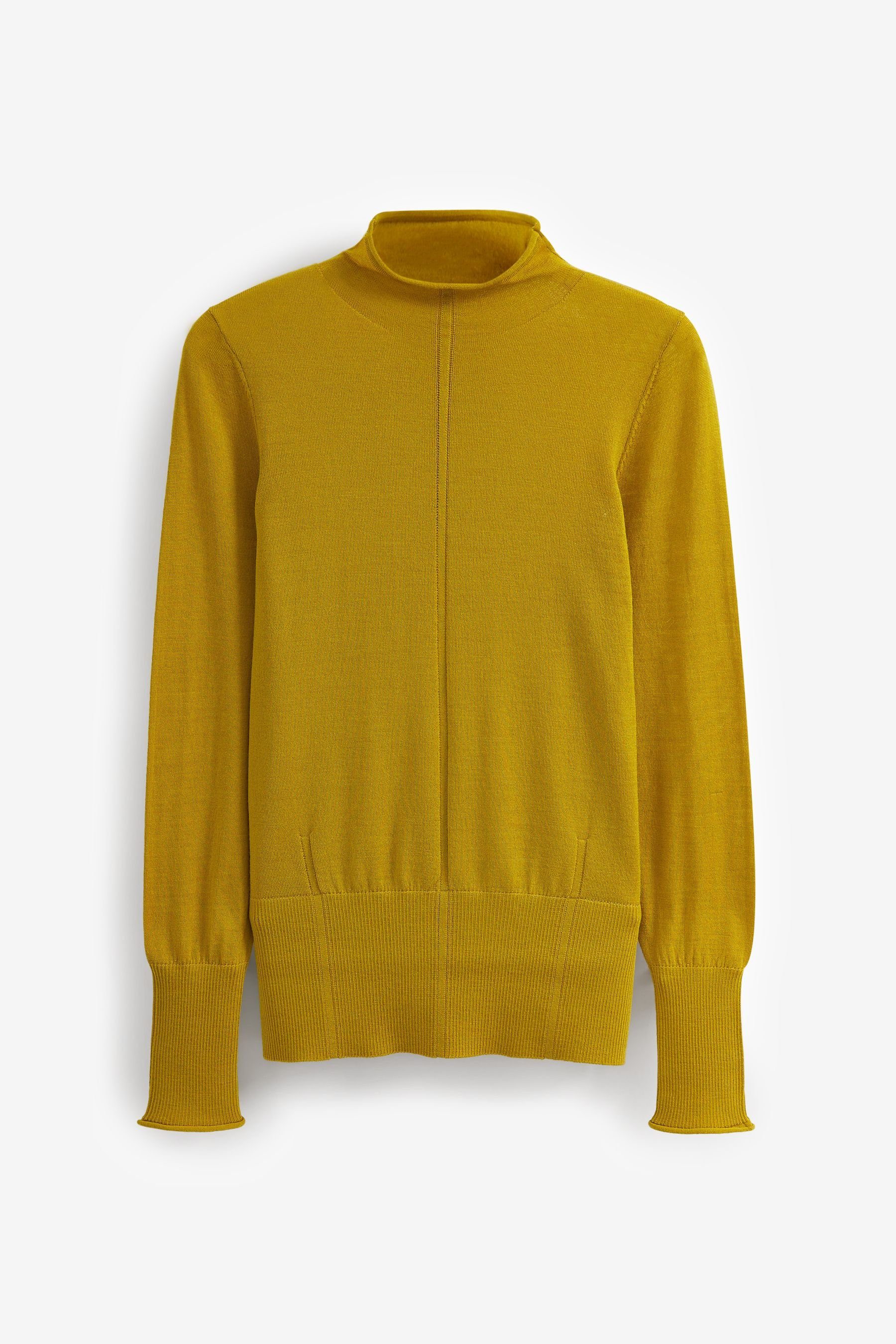 Next Rollkragenpullover Premium-Rollkragenpullover 100 % Merinowolle (1-tlg) Citrine Yellow