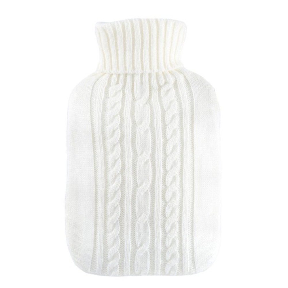 Hugo Frosch Wärmflasche mit Strickbezug - Wärmflasche Klassik 1,8 l, Made in Germany - XL-Haltelasche