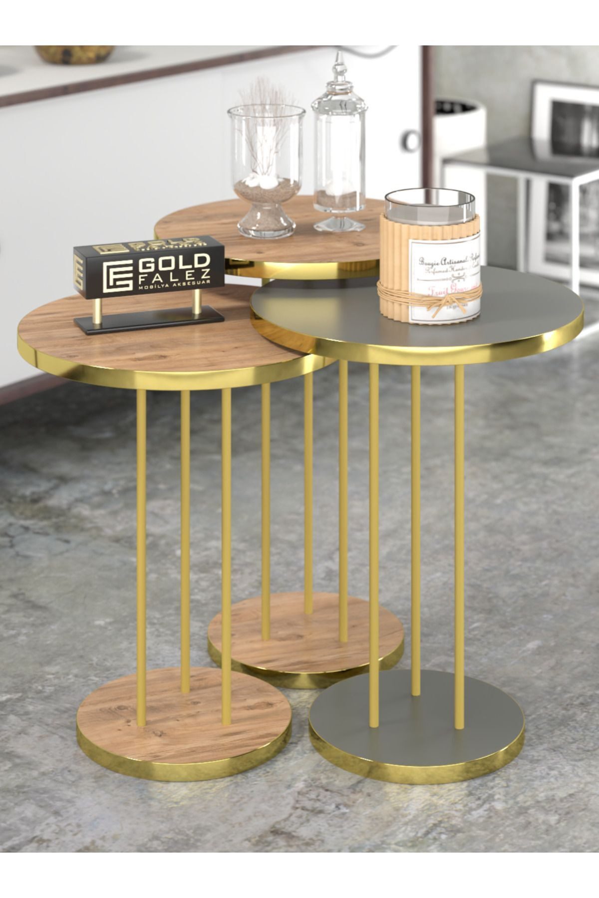 en.casa Couchtisch (3-St), 3er-Set, zweistufig, modern günstig online kaufen