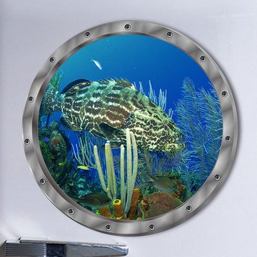 Juoungle Wandtattoo 2 Stück 3D Wandtattoo Unterwasserwelt, Wandsticker Badezimmer Bilder
