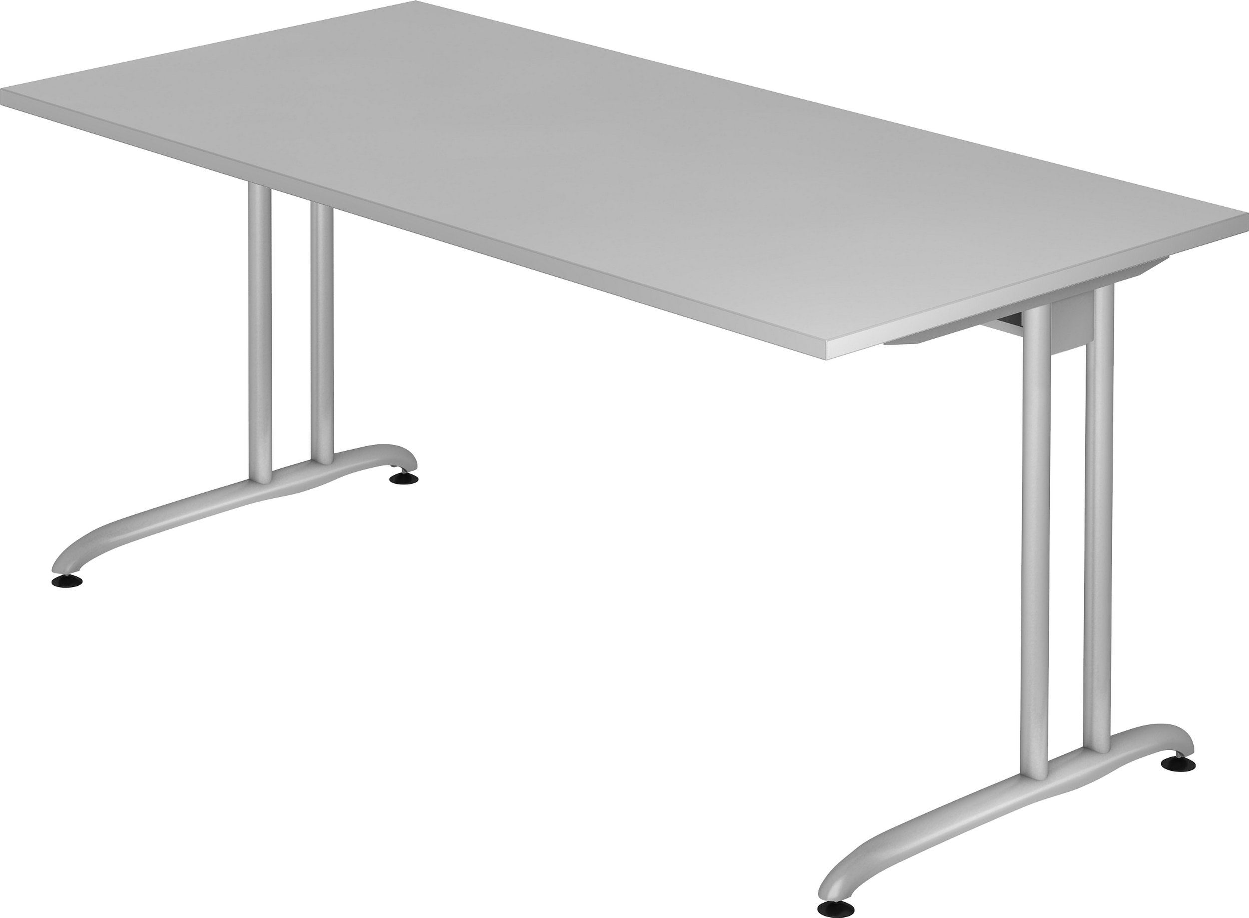 bümö Schreibtisch Schreibtisch Serie-B, Rechteck: 160 x 80 cm - Dekor: Grau