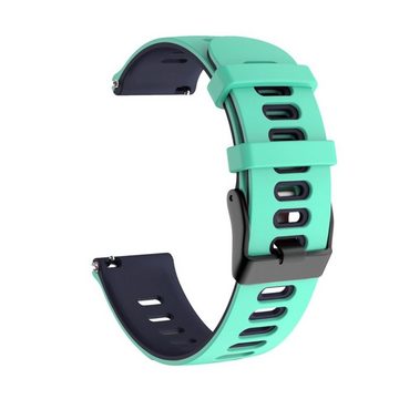 Wigento Smartwatch-Armband Für Garmin Vivoactive 4 Kunststoff / Silikon Armband Uhr Smart Watch Sport Grün / Blau
