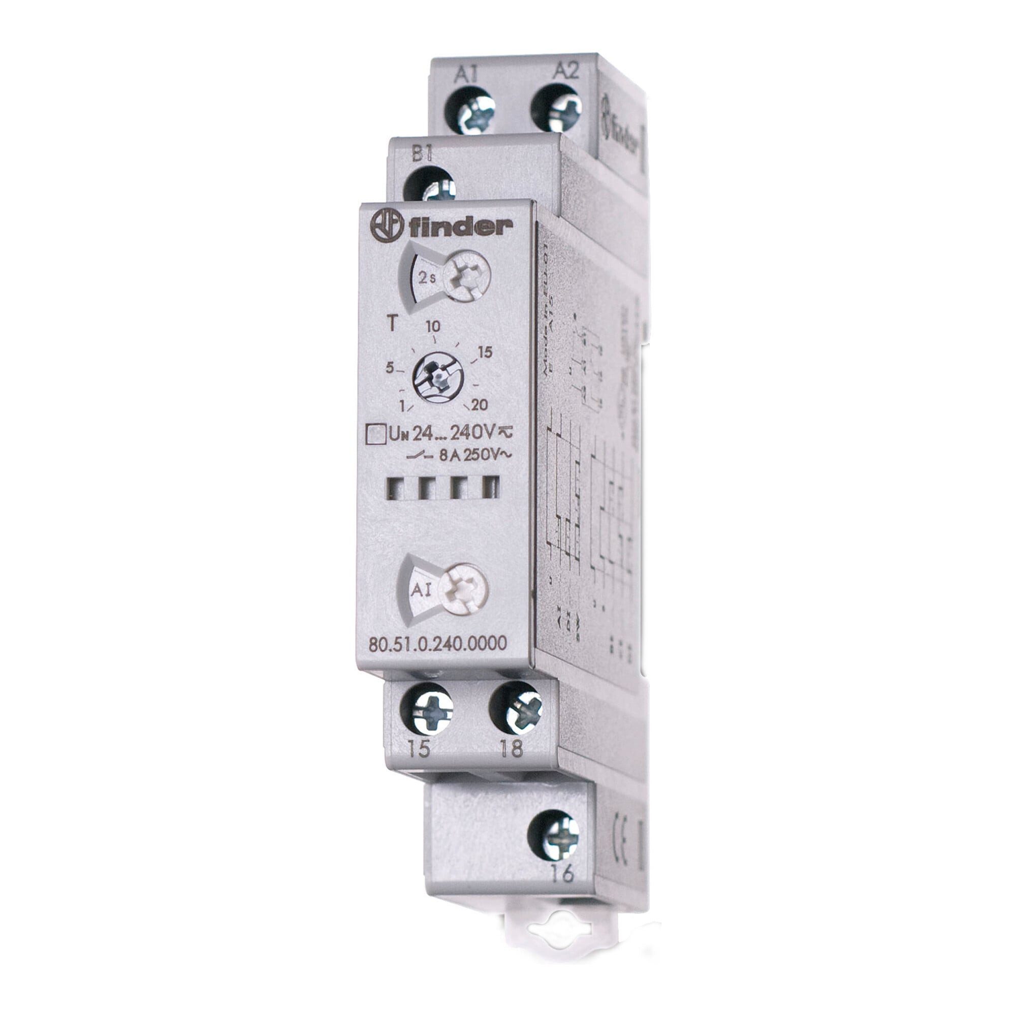 finder Zeitschaltuhr Finder Multifunktions-Zeitrelais 24-240V AC/DC,1W,8A 80.51.0.240.0000