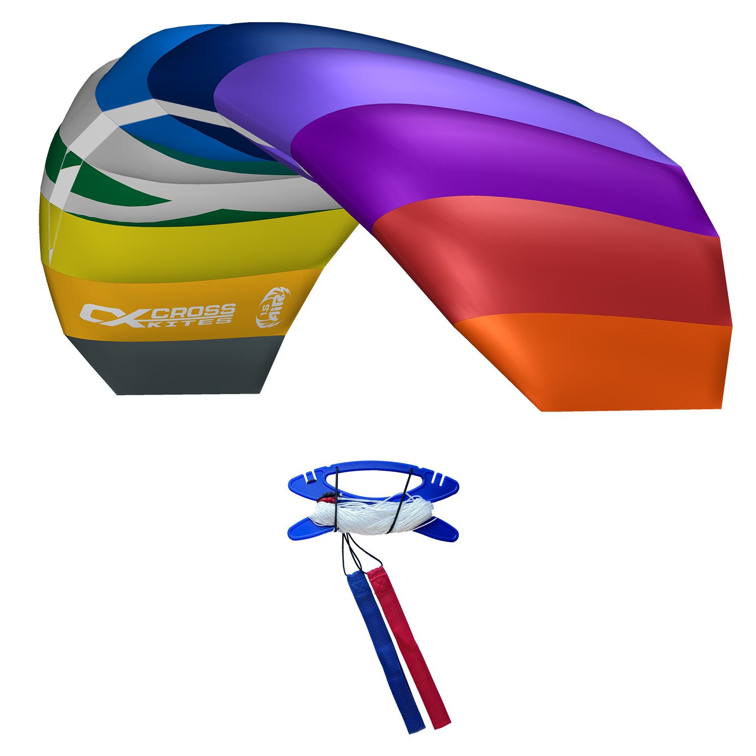 CrossKites Flug-Drache Lenkmatte Air 1.5 R2F Allround Lenkdrachen Zweileiner Kite, R2F Ausstattung (Ready to Fly) inkl. Leinen und Lenkschlaufen