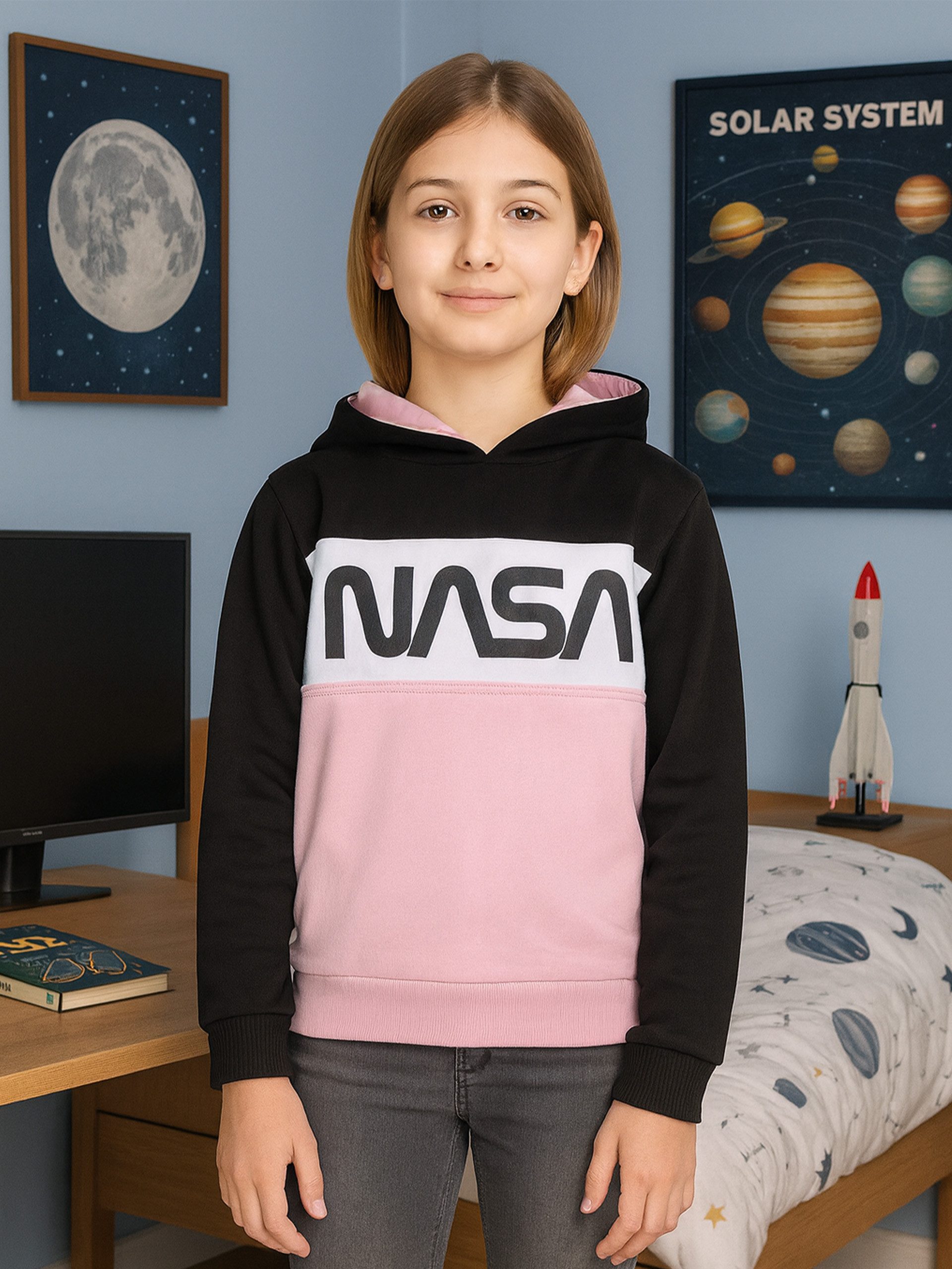 United Labels® Sweatshirt NASA - retro Logo, Hoodie, rosa