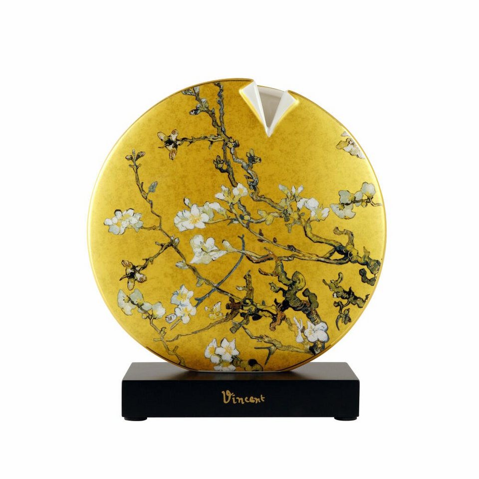 van Vincent Beidseitig mit Mandelbaum Echtgoldauflage, gold, Dekovase Goebel dekoriert Gogh -