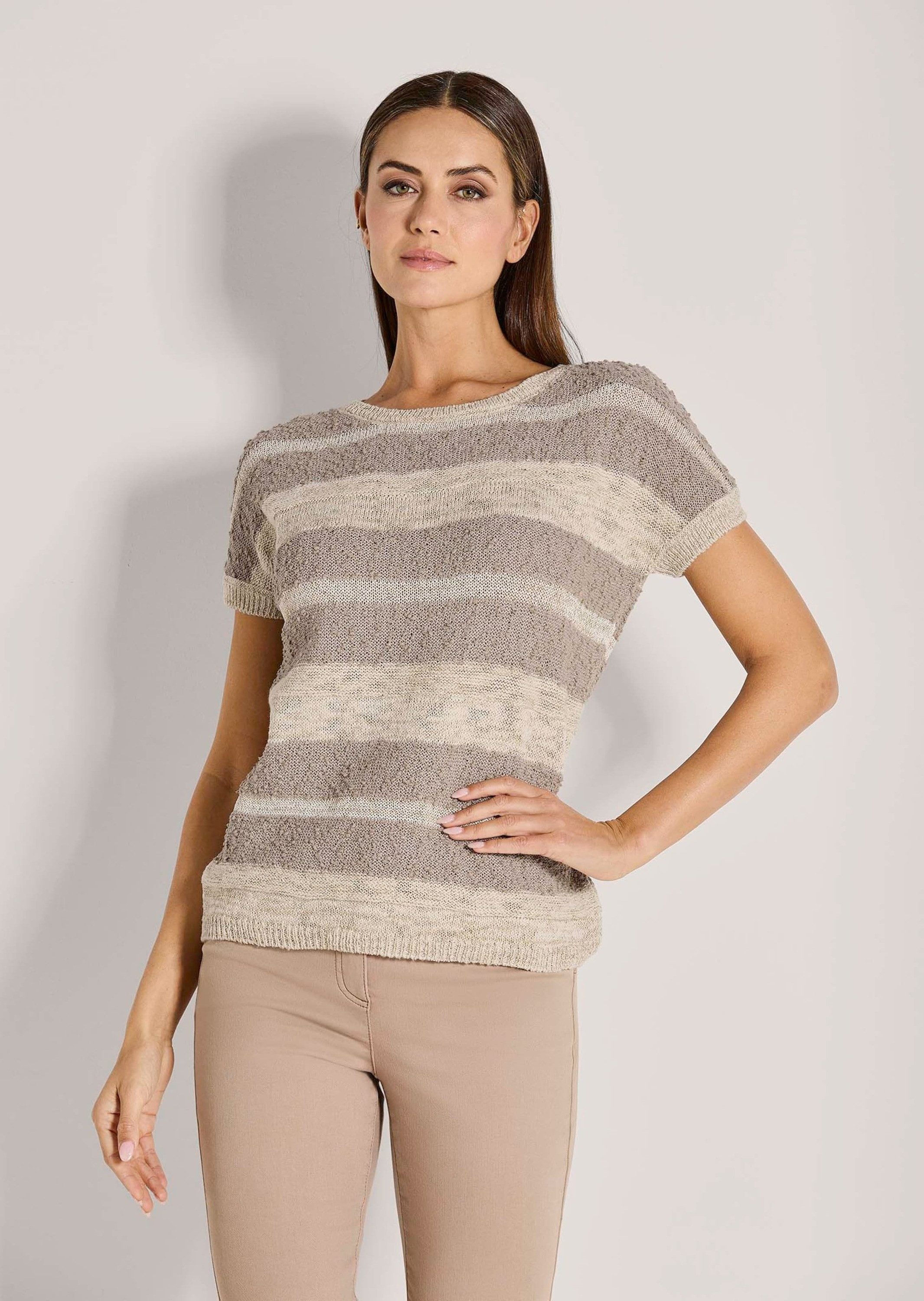 MADELEINE Strickpullover Pullover mit Spitzensaum günstig online kaufen