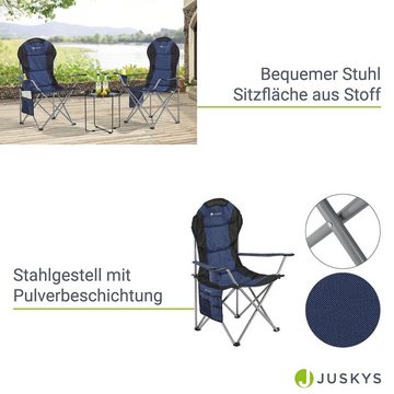 Juskys Campingstuhl Lido, leicht und stabil, bequeme Rückenlehne, mit Armlehnen
